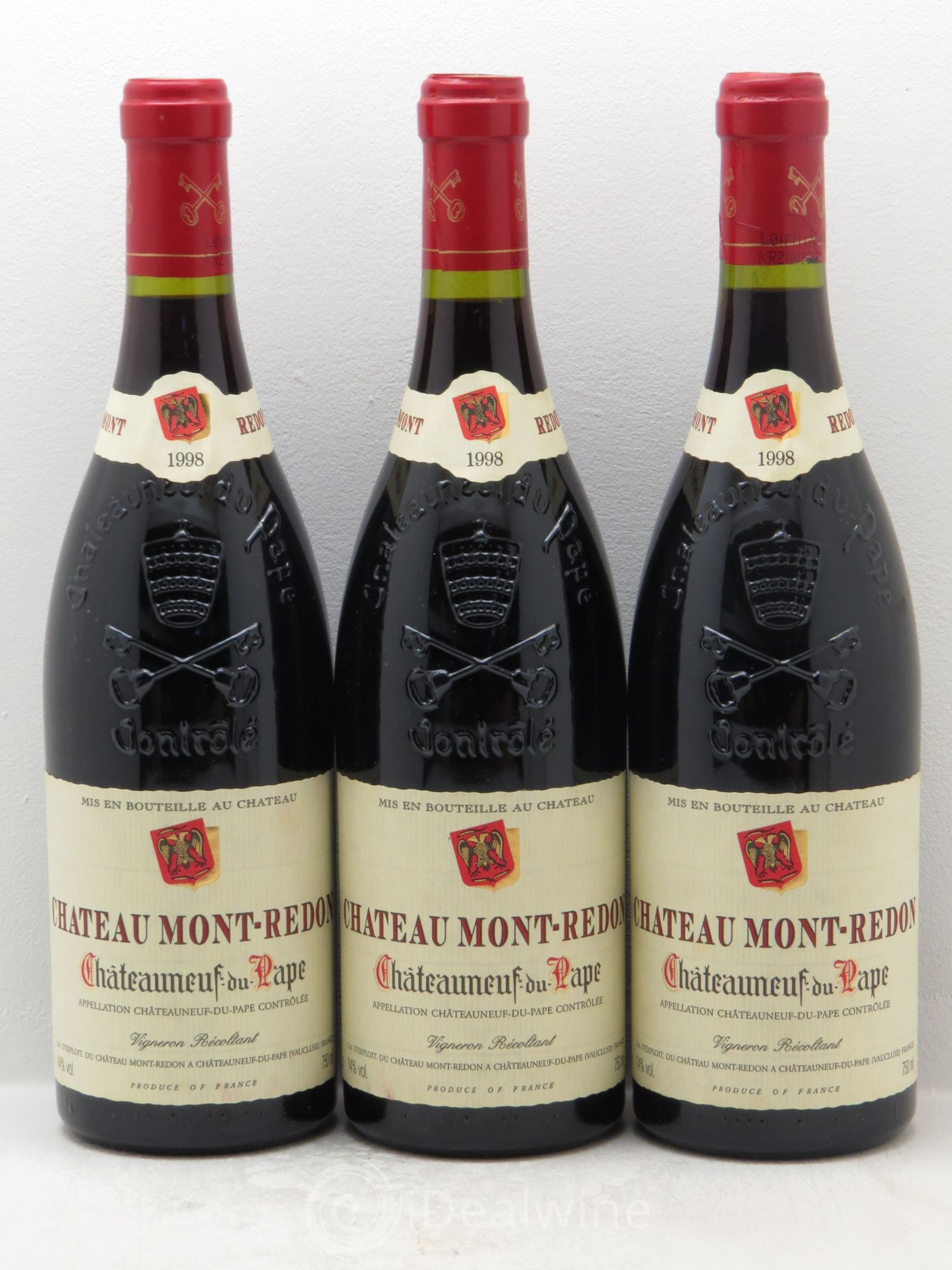 Châteauneuf-du-Pape Château Mont-Redon Famille Abeille-Fabre 1998 - Lot de 3 bouteilles - 0
