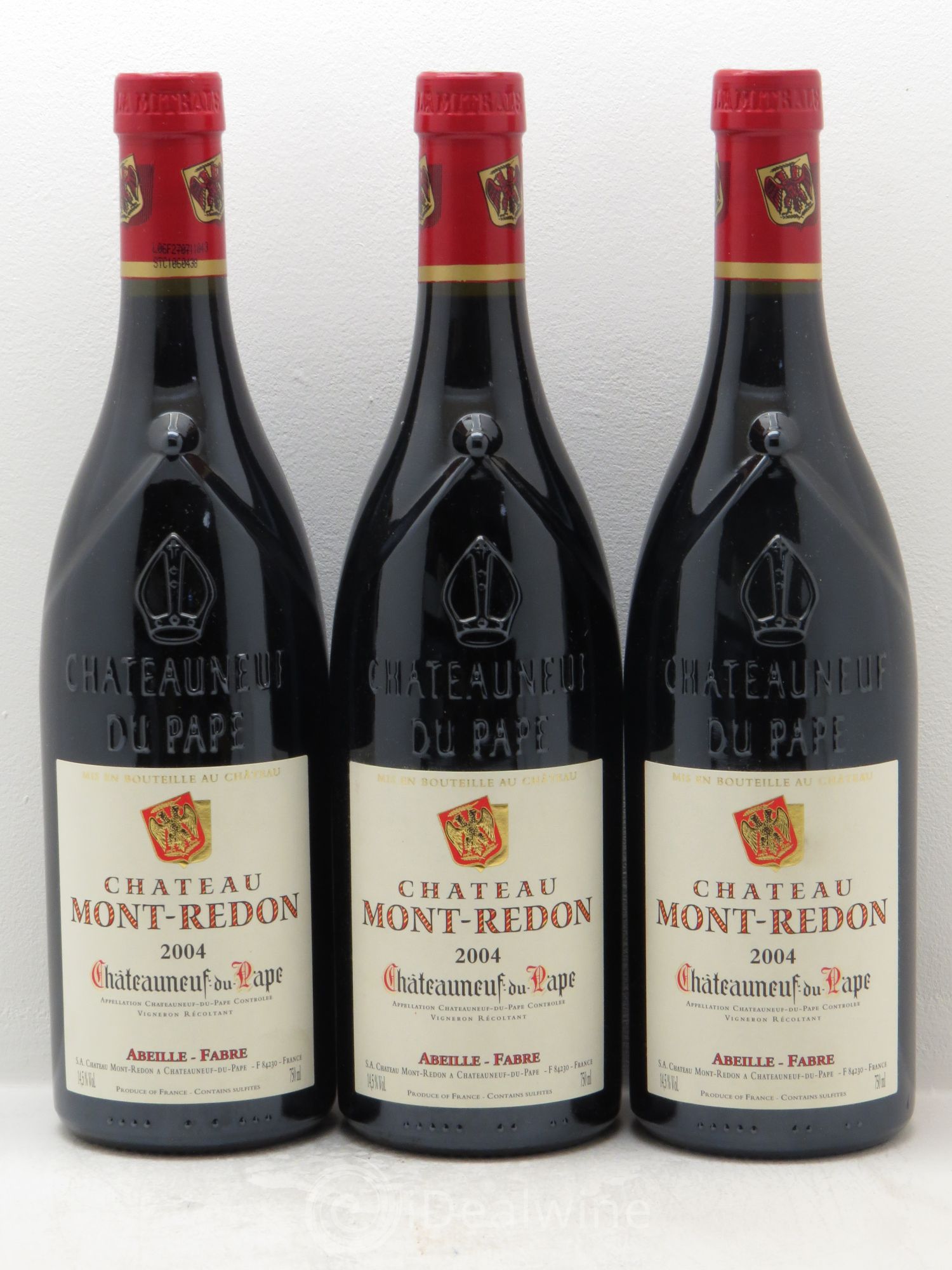 Châteauneuf-du-Pape Château Mont-Redon Famille Abeille-Fabre 2004 - Lot de 3 bouteilles - 0