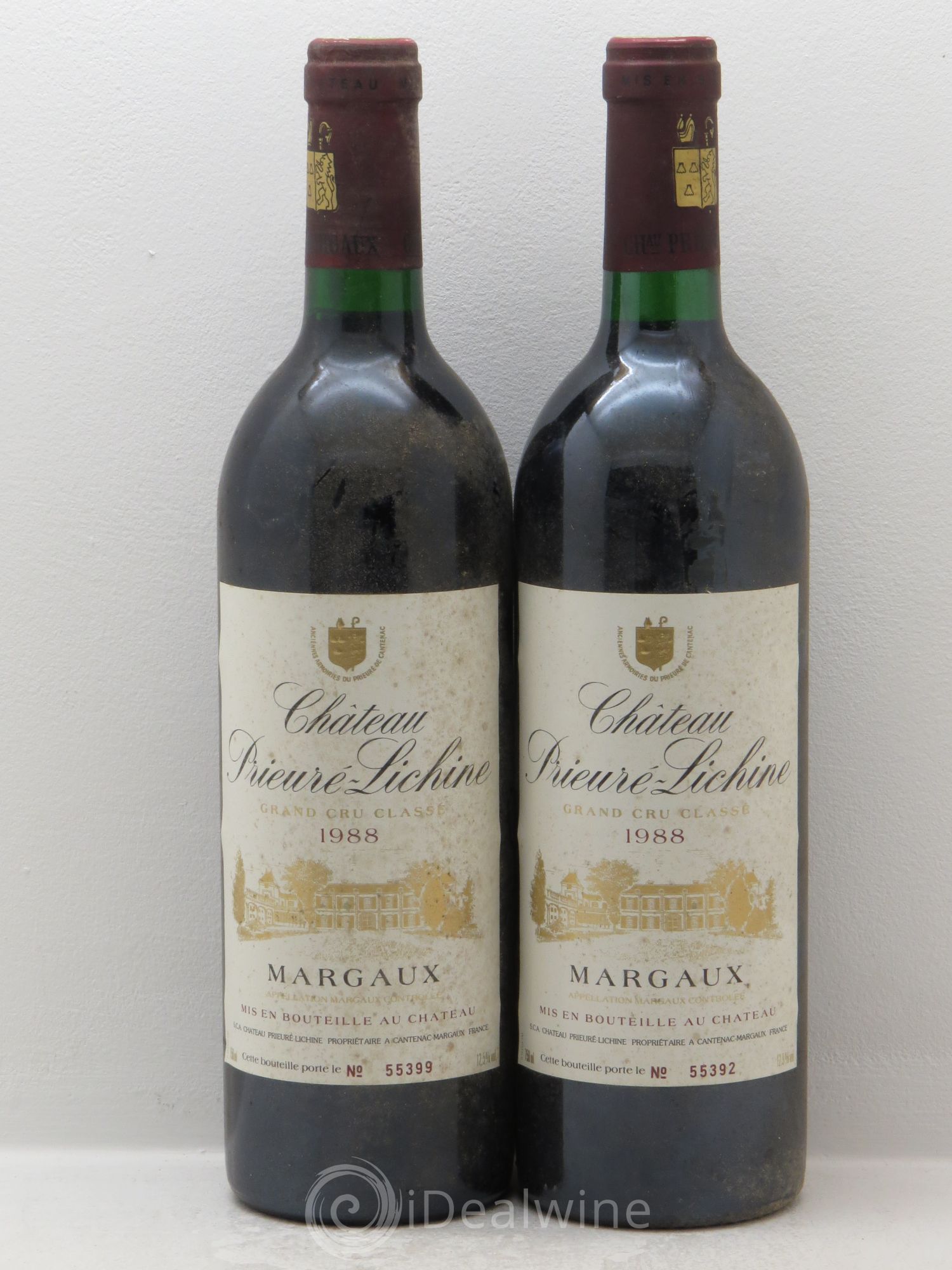 Château Prieuré Lichine 4ème Grand Cru Classé 1988 - Lot de 2 bouteilles - 0