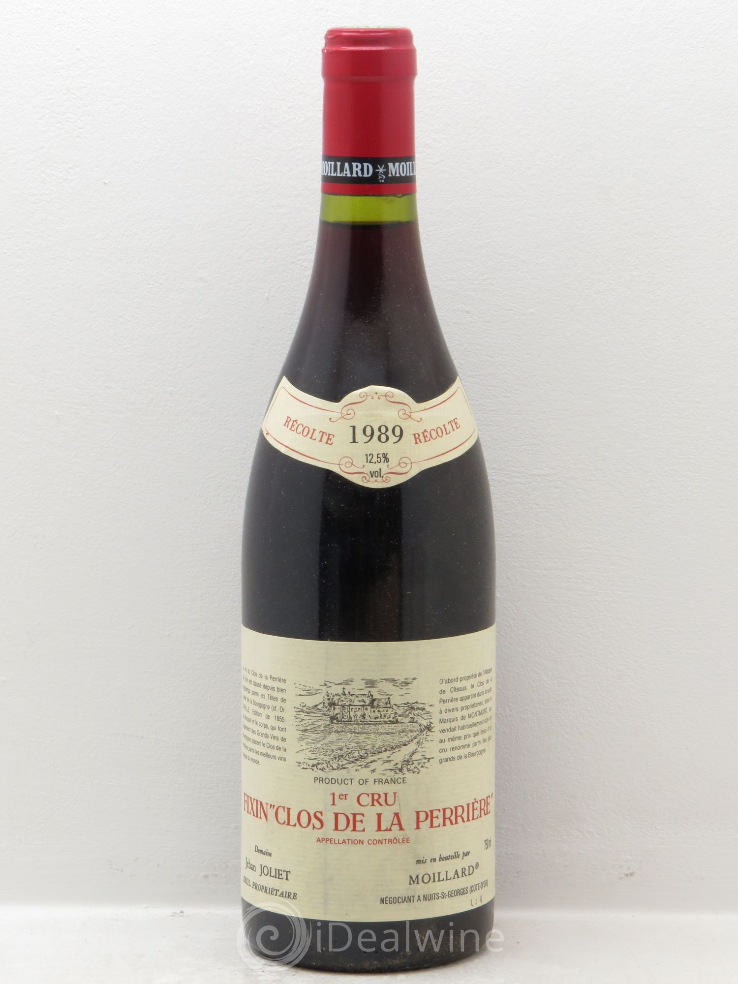 Fixin 1er Cru Domaine Jehan Joliet Mise en bouteille Moillard 1989 - Posten von 6 Flaschen - 0
