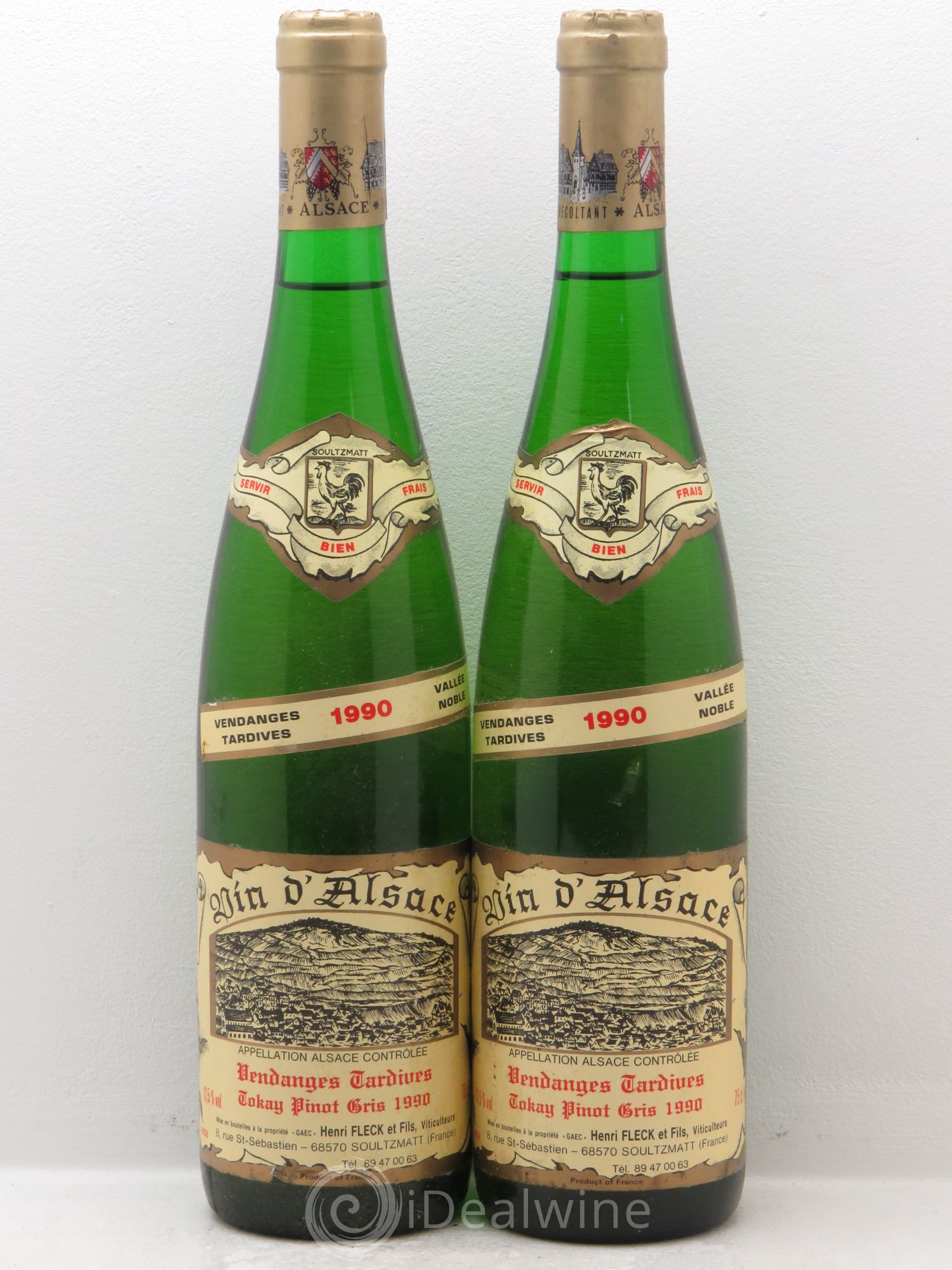 Pinot Gris (Tokay) Vendanges Tardives Henri Fleck 1990 - Lotto di 2 bottiglie - 0