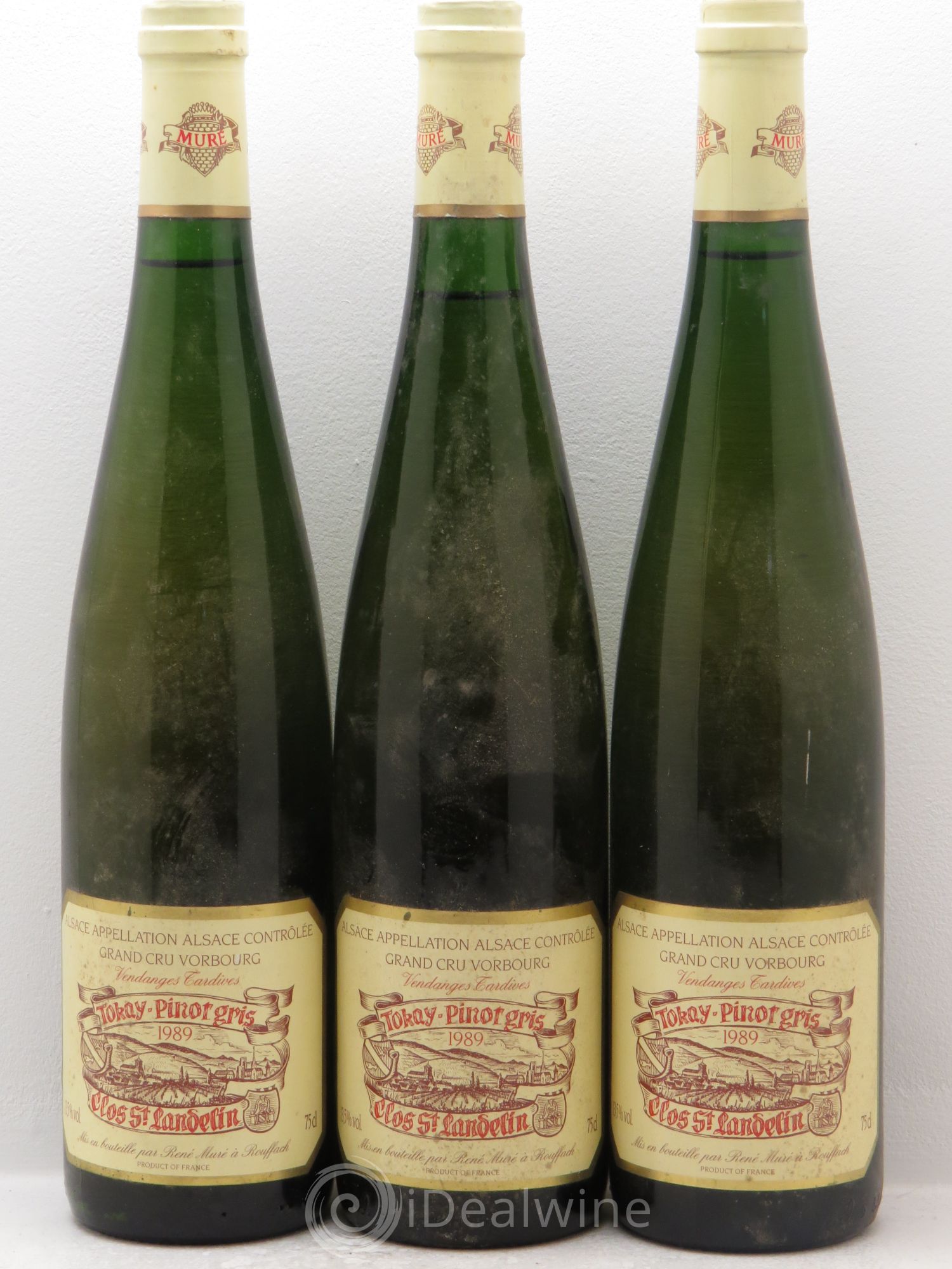 Pinot Gris (Tokay) Vendanges Tardives Vorbourg Clos Saint Landelin R.Muré 1989 - Lotto di 3 bottiglie - 0