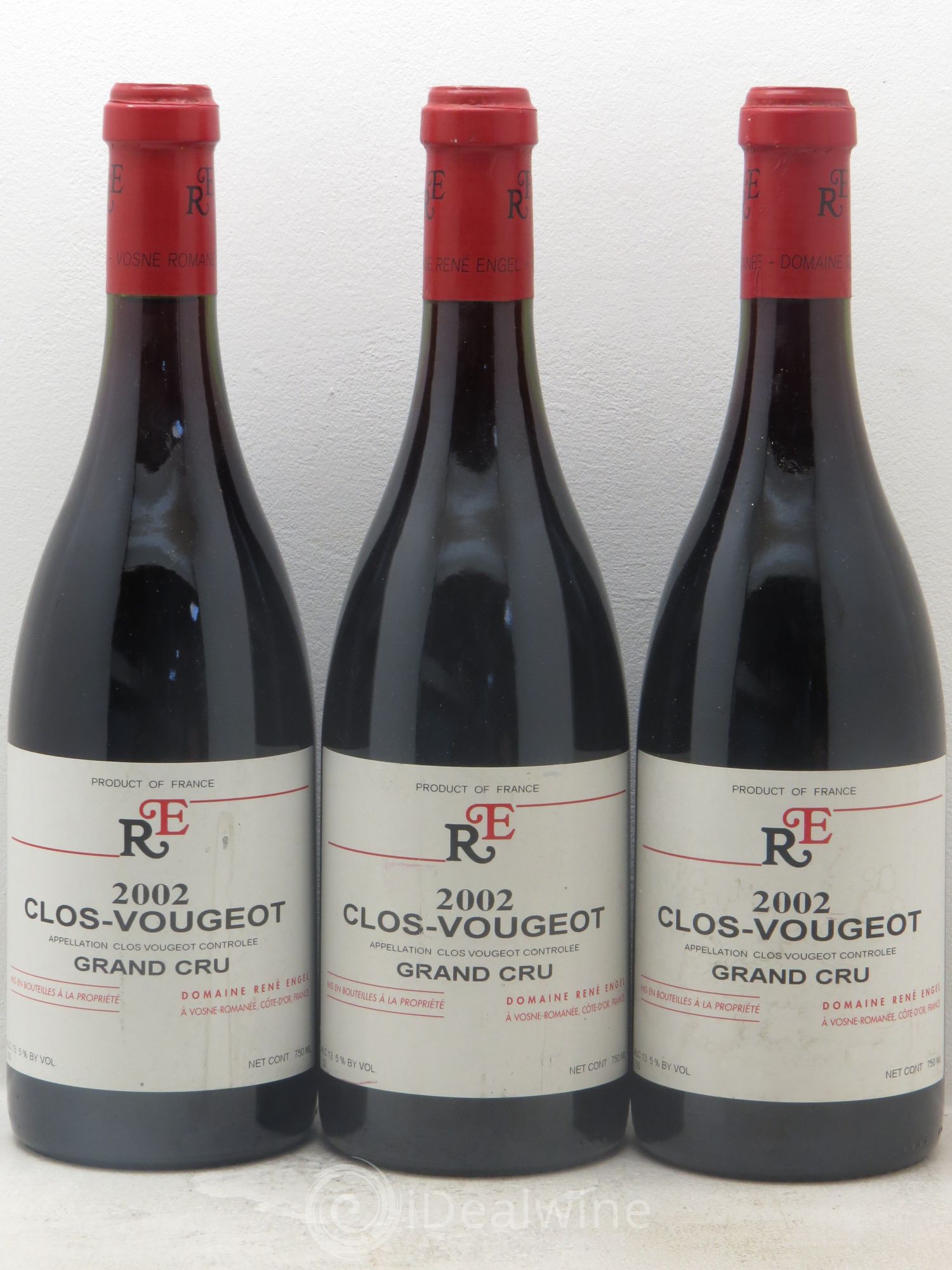 Clos de Vougeot Grand Cru Domaine René Engel - Domaine Eugénie 2002 - Lot de 3 bouteilles - 0