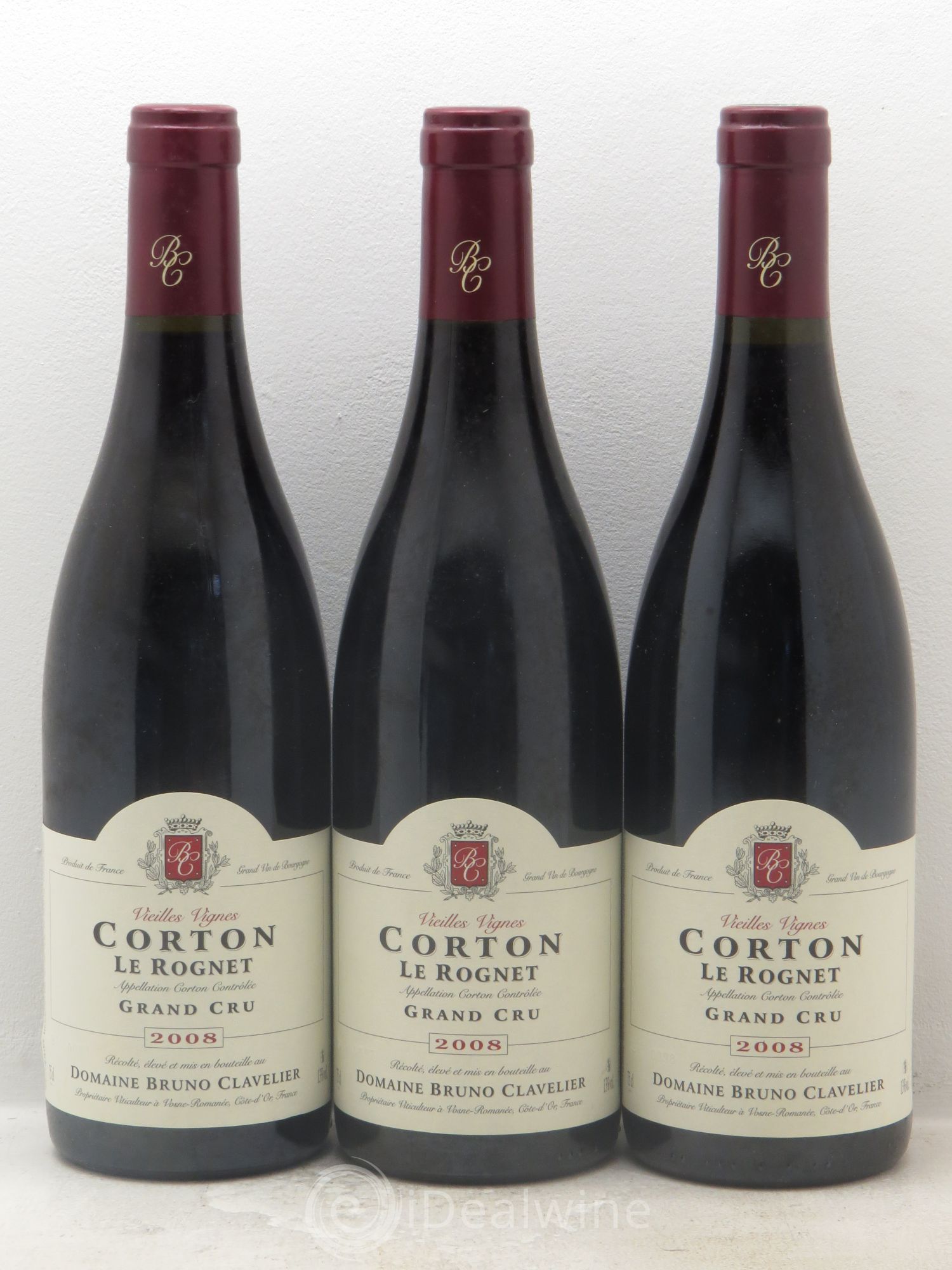 Corton Grand Cru Vieilles Vignes Bruno Clavelier 2008 - Posten von 3 Flaschen - 0