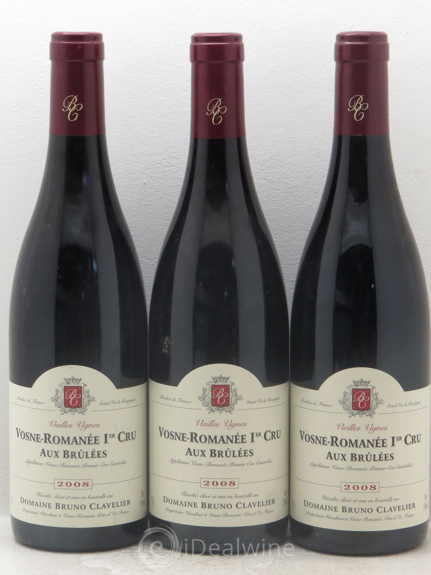Vosne-Romanée 1er Cru Vieilles Vignes Bruno Clavelier 2008 - Posten von 3 Flaschen - 0