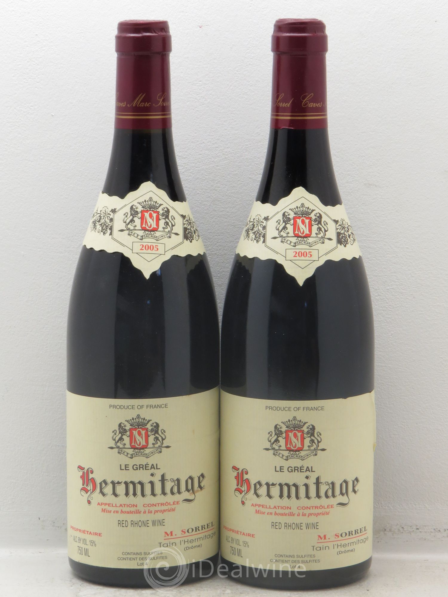 Hermitage Le Gréal Marc Sorrel 2005 - Lot de 2 bouteilles - 0