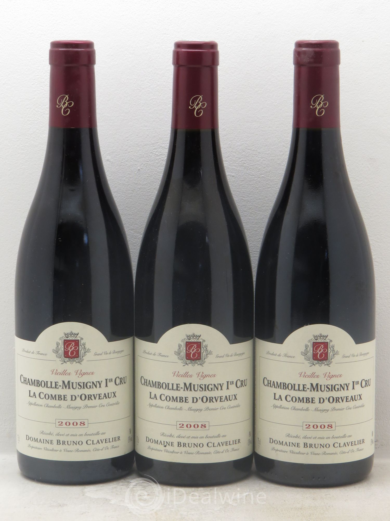 Chambolle-Musigny 1er Cru La Combe d'Orveaux Vieilles Vignes Bruno Clavelier 2008 - Lot de 3 bouteilles - 0