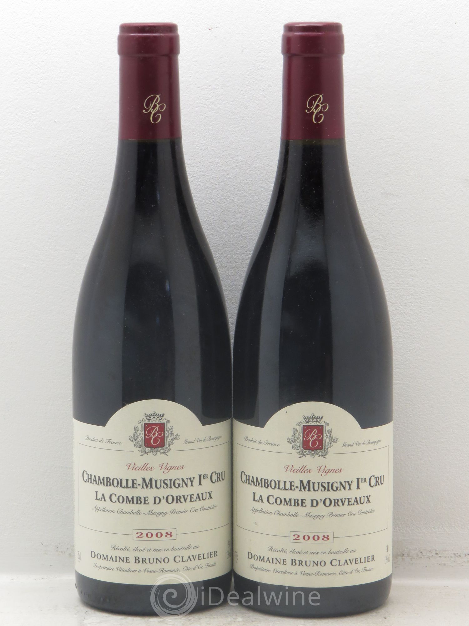 Chambolle-Musigny 1er Cru La Combe d'Orveaux Vieilles Vignes Bruno Clavelier 2008 - Lot de 2 bouteilles - 0