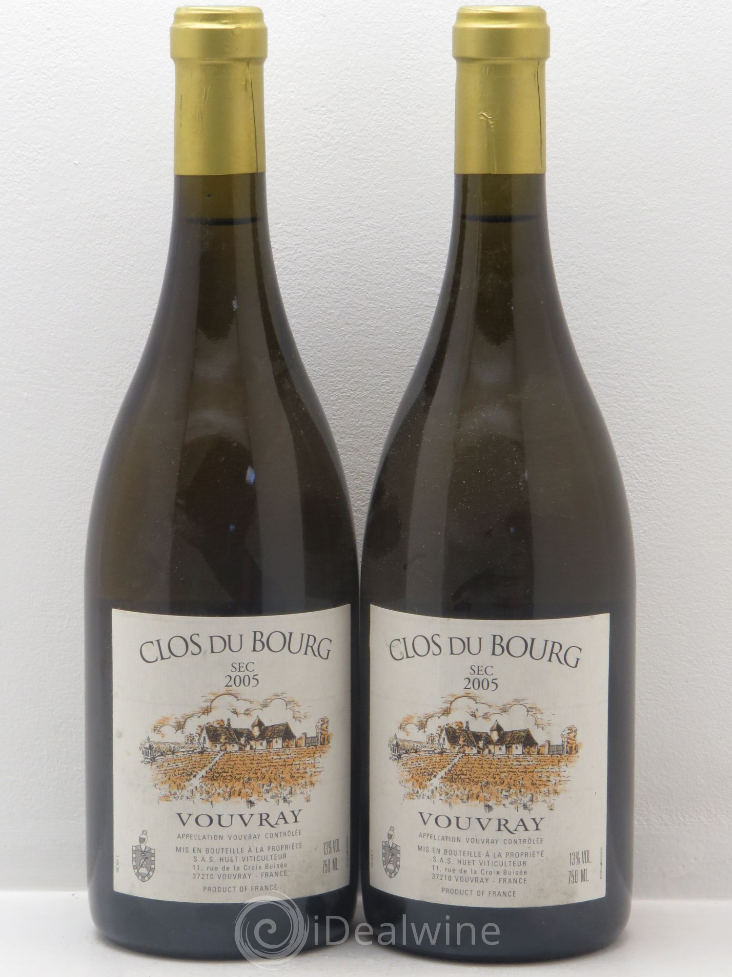 Vouvray Clos du Bourg Sec Domaine Huet 2005 - Lot de 2 bouteilles - 0