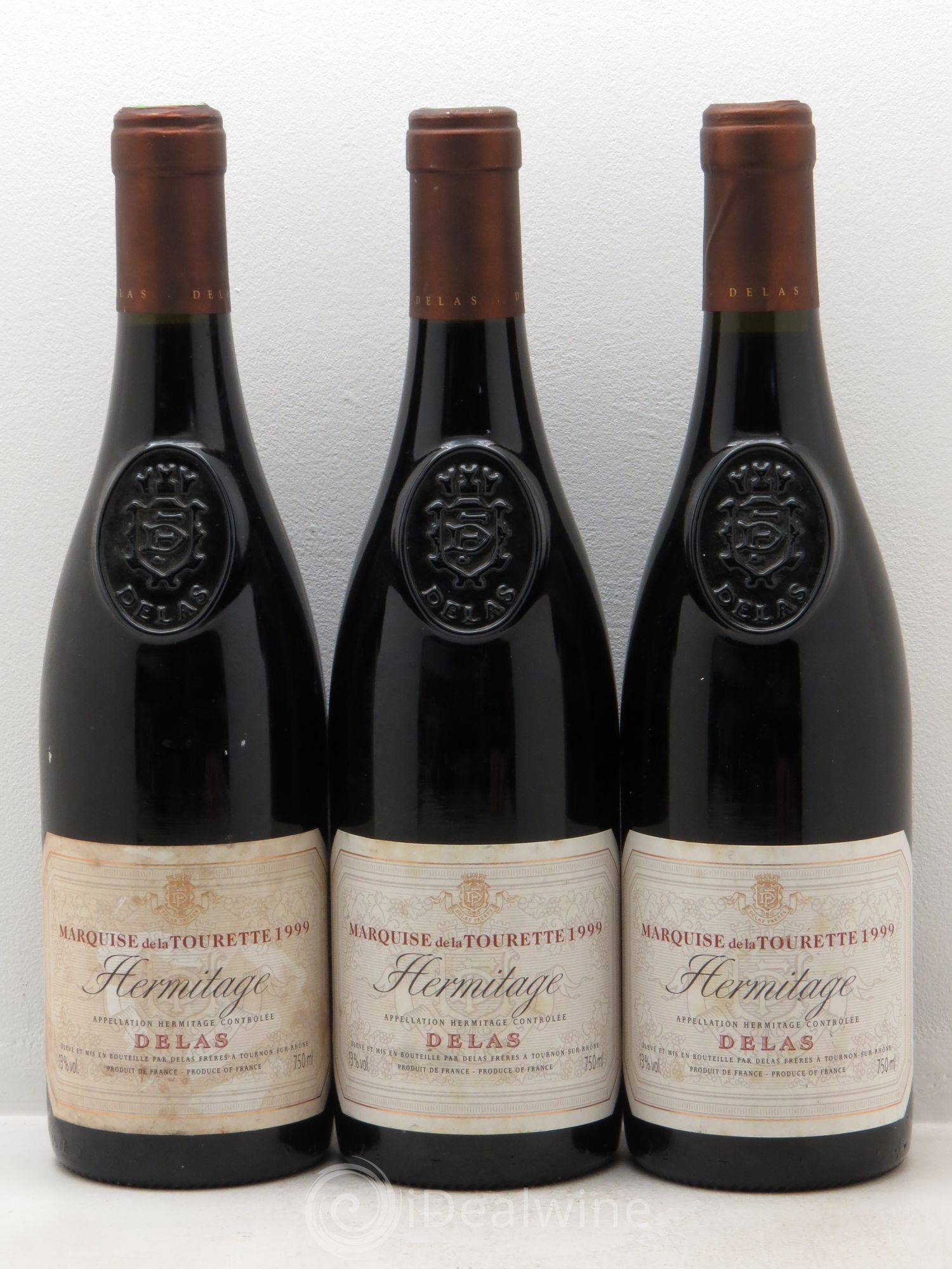 Hermitage Marquise de la Tourette Delas Frères 1999 - Lot de 3 bouteilles - 0