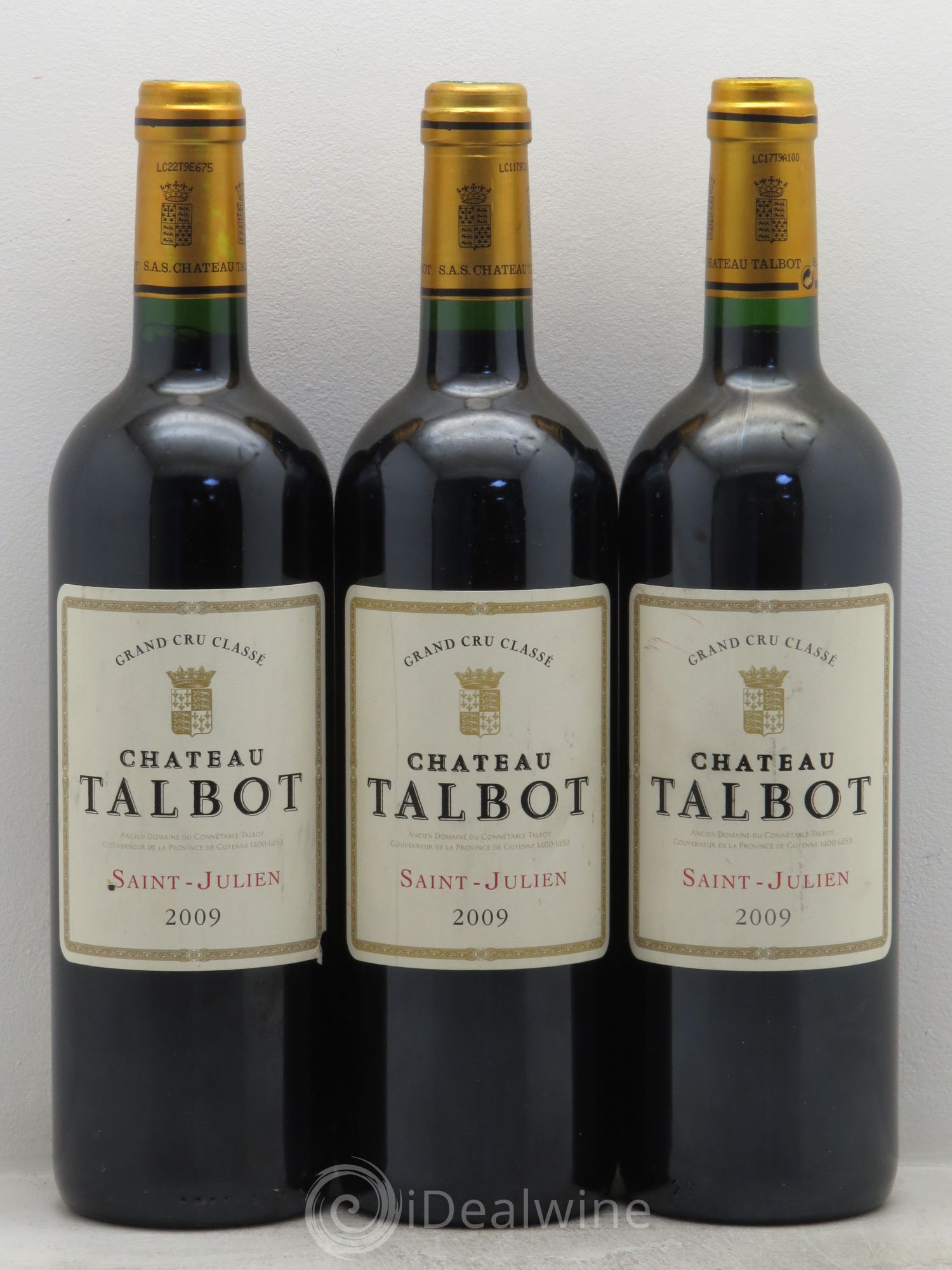Château Talbot 4ème Grand Cru Classé 2009 - Lot de 3 bouteilles - 0