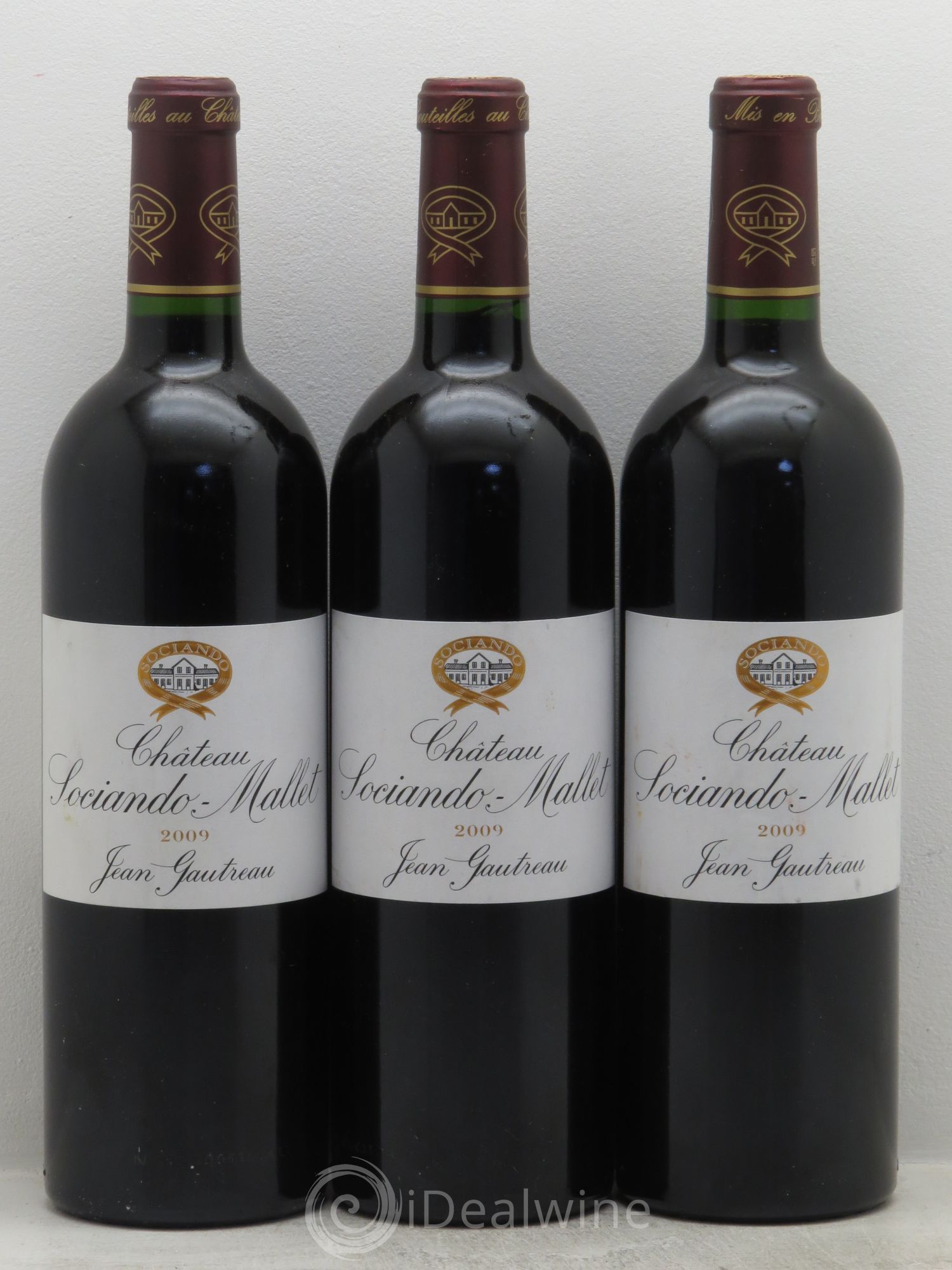 Château Sociando Mallet 2009 - Lot de 3 bouteilles - 0