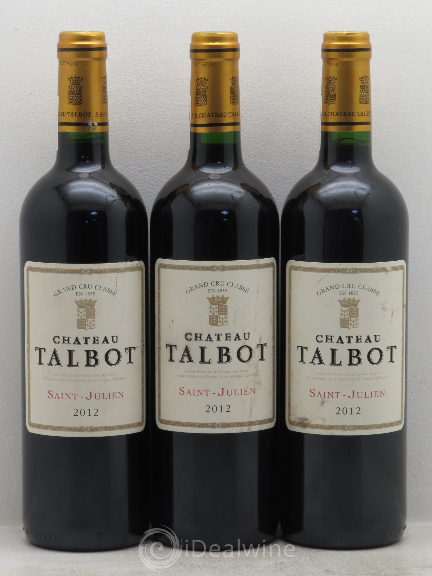 Château Talbot 4ème Grand Cru Classé 2012 - Lot de 3 bouteilles - 0