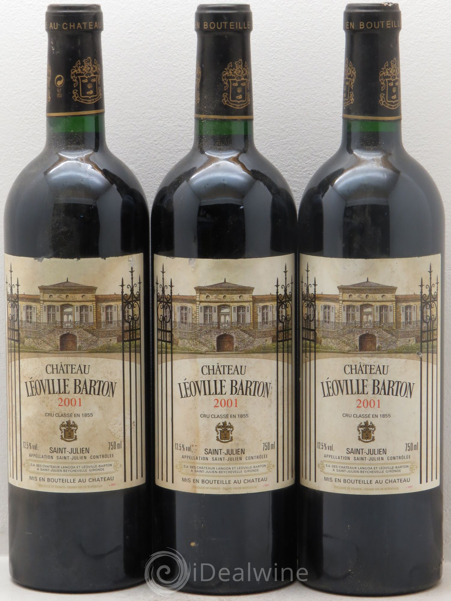 Château Léoville Barton 2ème Grand Cru Classé 2001 - Lot de 3 bouteilles - 0