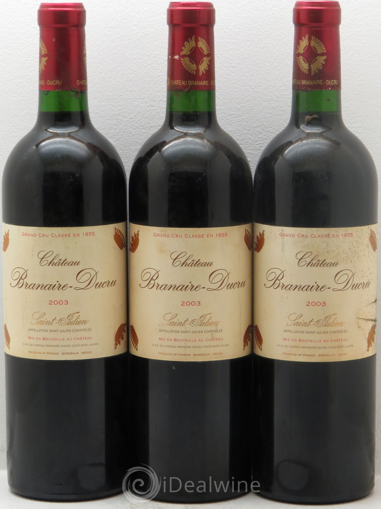 Château Branaire Ducru 4ème Grand Cru Classé 2003 - Lot de 3 bouteilles - 0