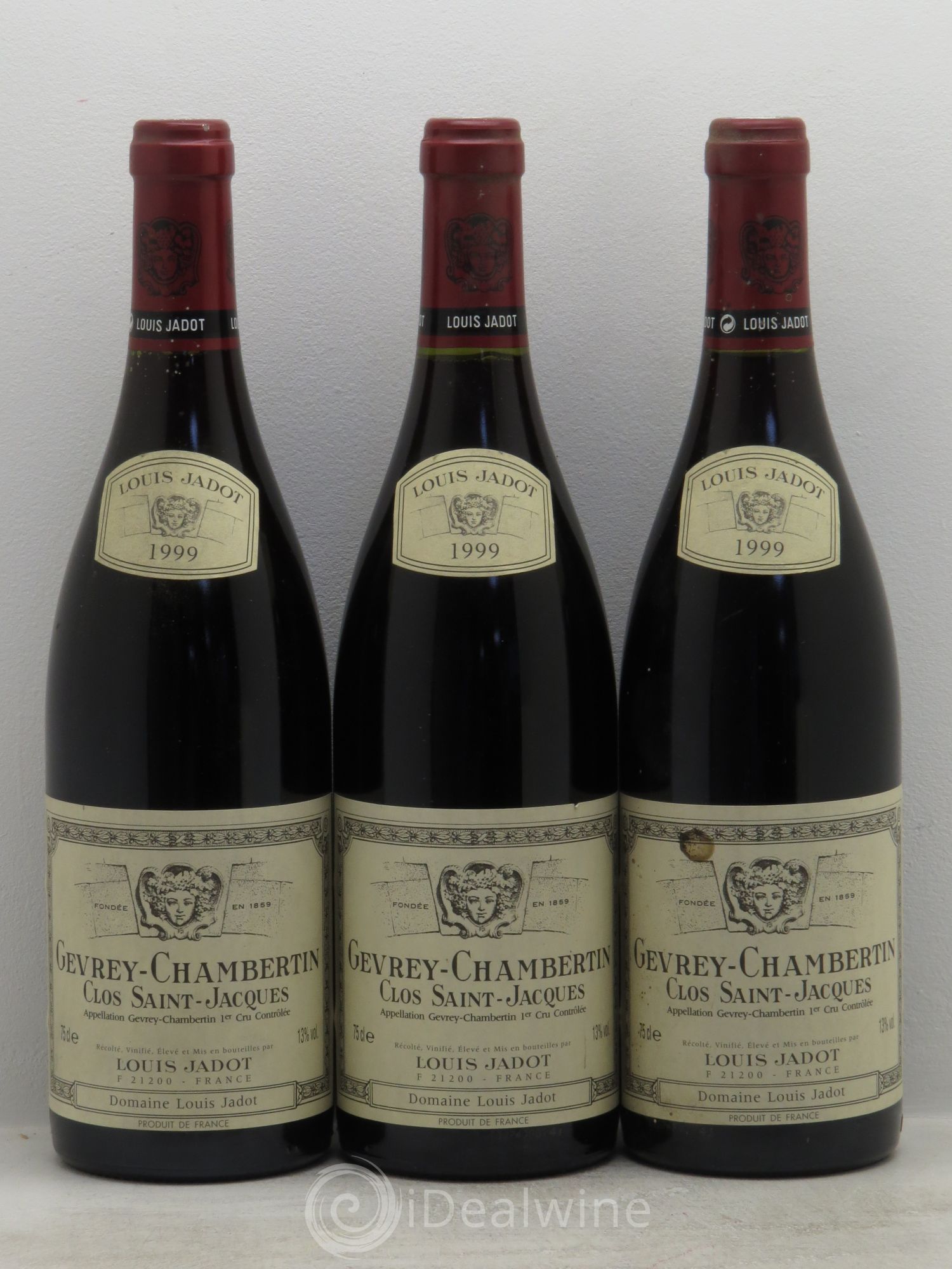 Gevrey-Chambertin 1er Cru Clos Saint Jacques Domaine Louis Jadot 1999 - Lot de 3 bouteilles - 0