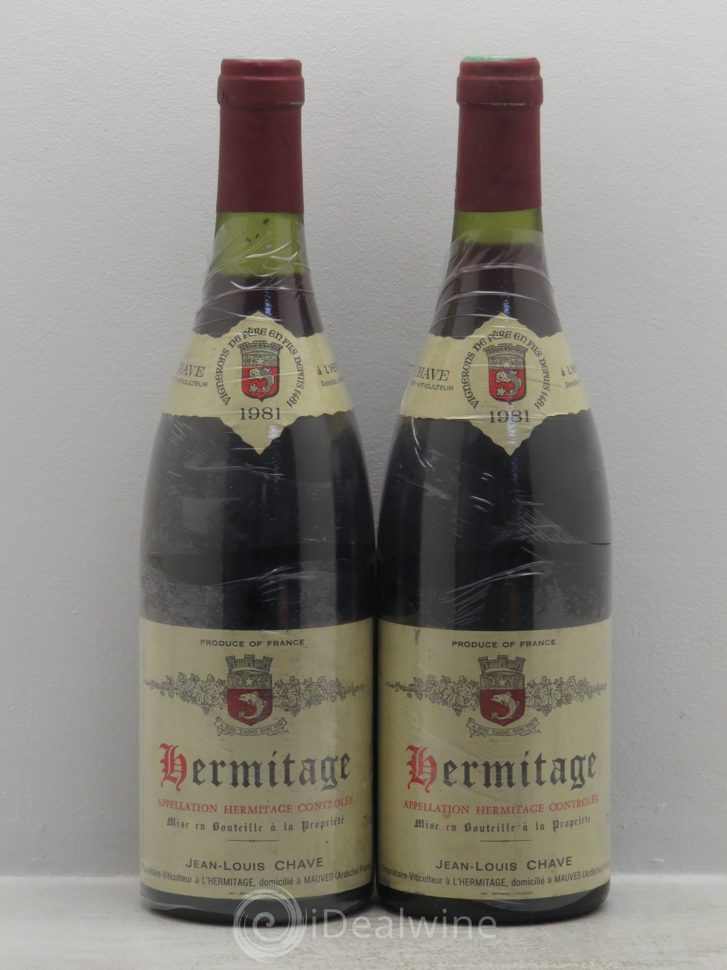 Hermitage Jean-Louis Chave 1981 - Lot de 2 bouteilles - 0