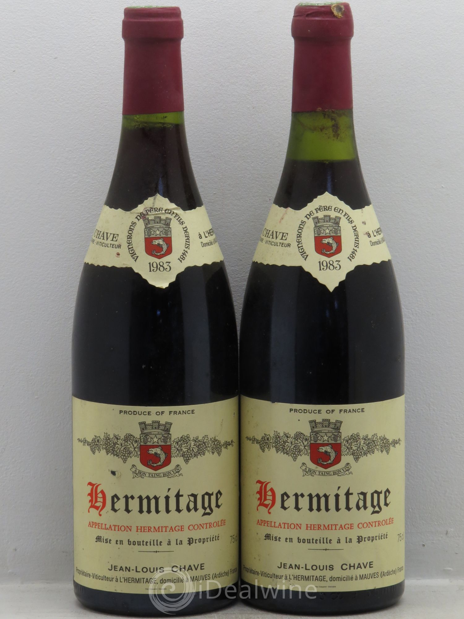 Hermitage Jean-Louis Chave 1983 - Lot de 2 bouteilles - 0