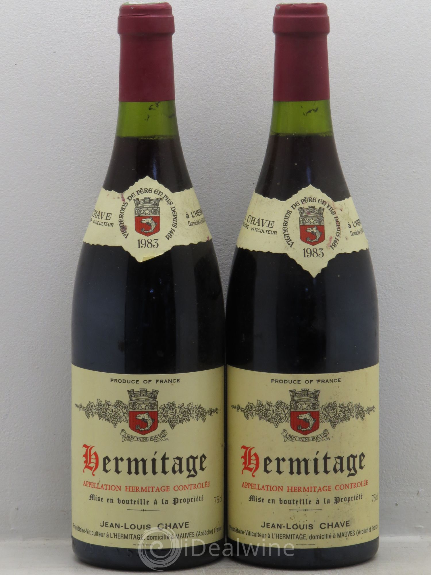 Hermitage Jean-Louis Chave 1983 - Lot de 2 bouteilles - 0