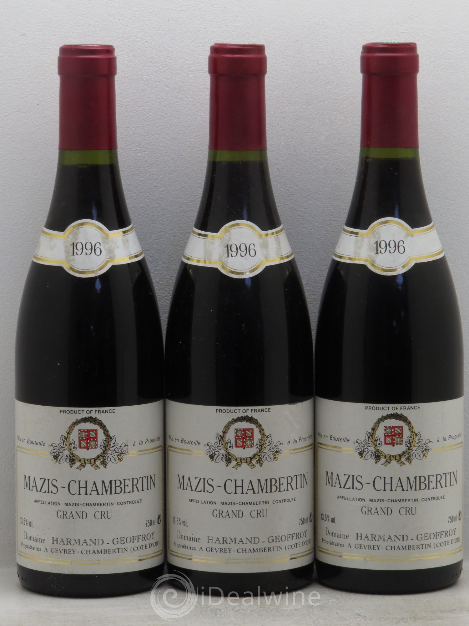 Mazis-Chambertin Grand Cru Harmand-Geoffroy (Domaine) 1996 - Lot de 3 bouteilles - 0