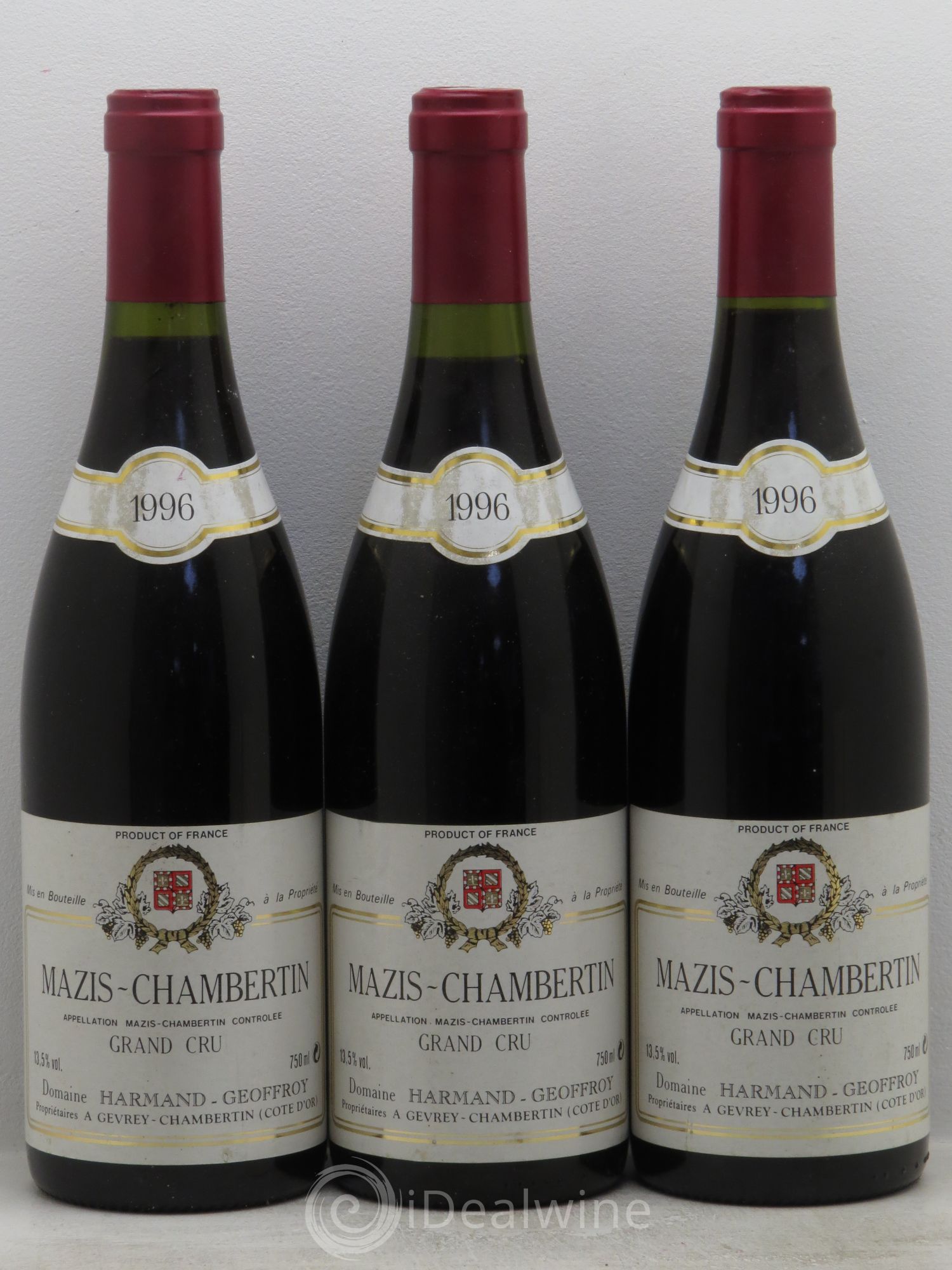 Mazis-Chambertin Grand Cru Harmand-Geoffroy (Domaine) 1996 - Lot de 3 bouteilles - 0