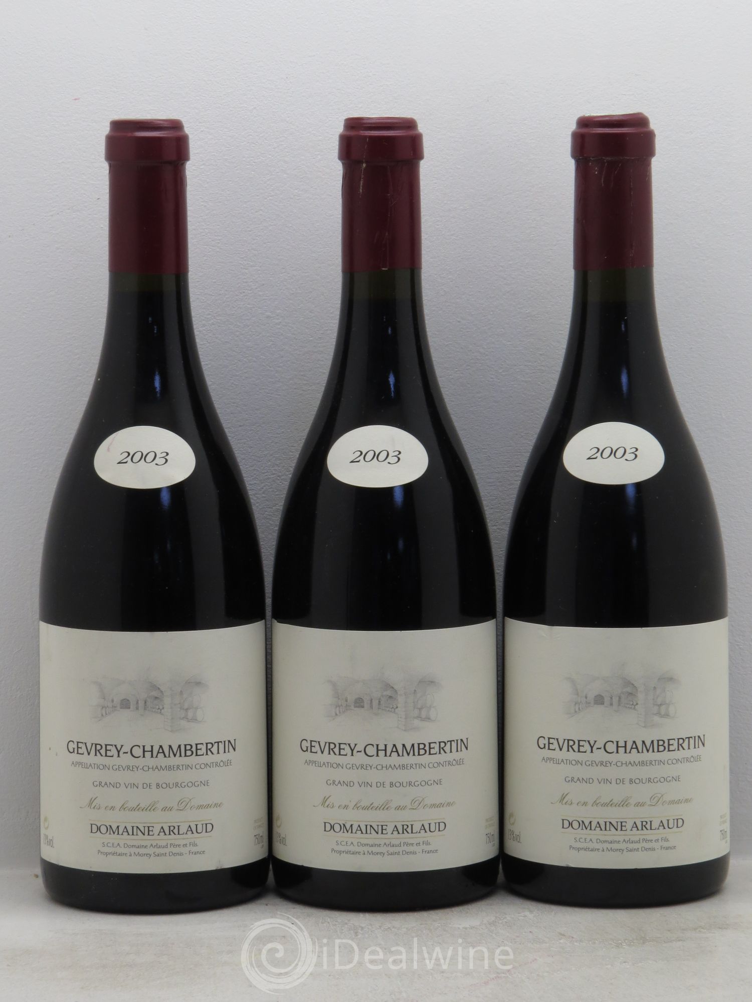 Gevrey-Chambertin Domaine Arlaud 2003 - Lot de 3 bouteilles - 0