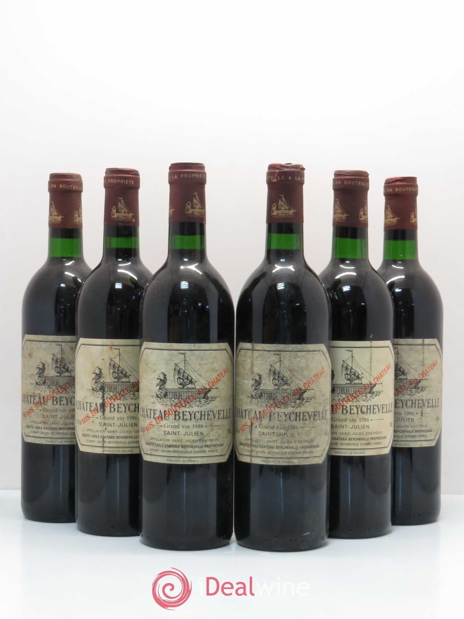 Château Beychevelle 4ème Grand Cru Classé 1986 - Lot de 6 bouteilles - 0
