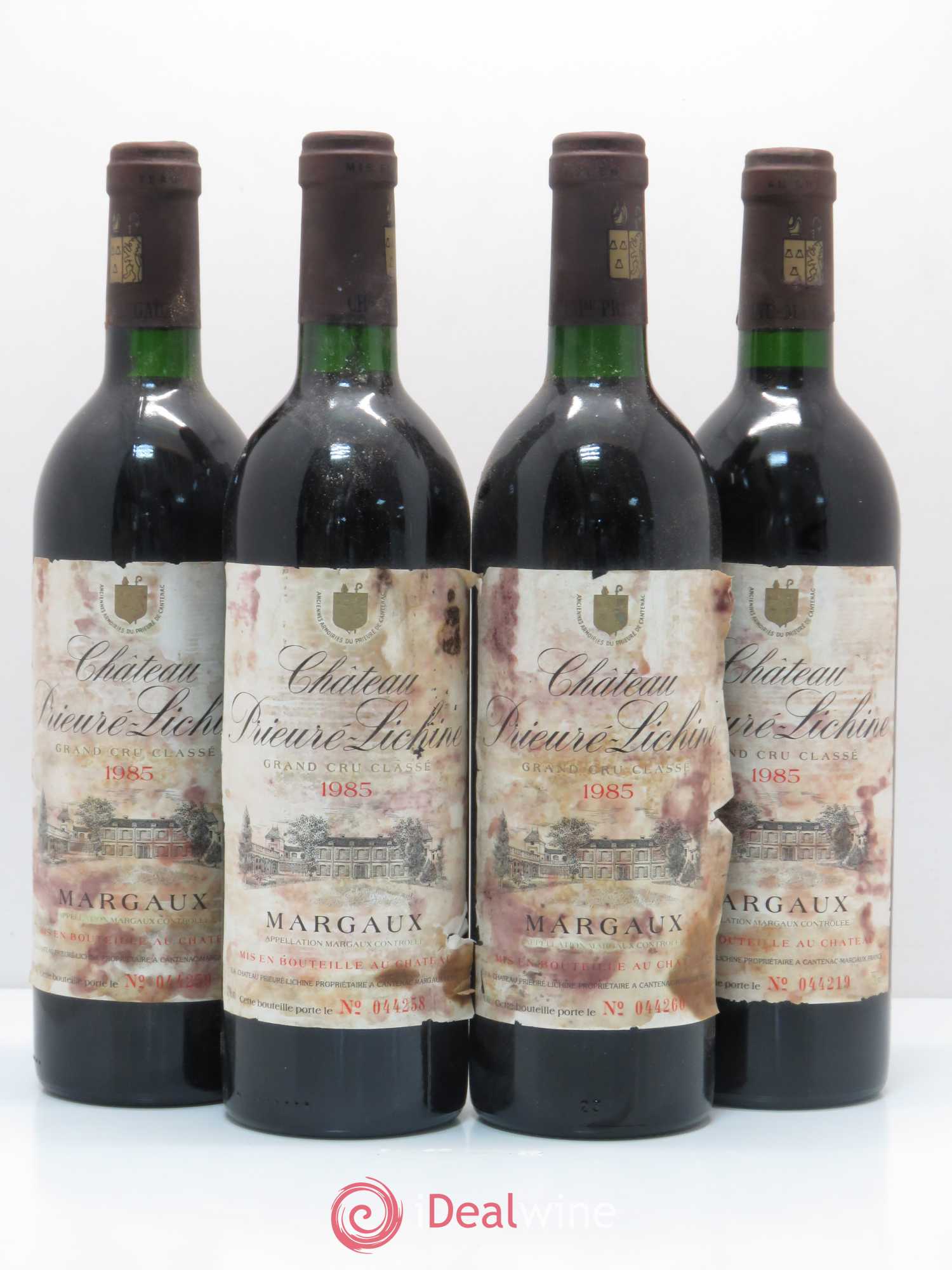 Château Prieuré Lichine 4ème Grand Cru Classé 1985 - Lot de 4 bouteilles - 0