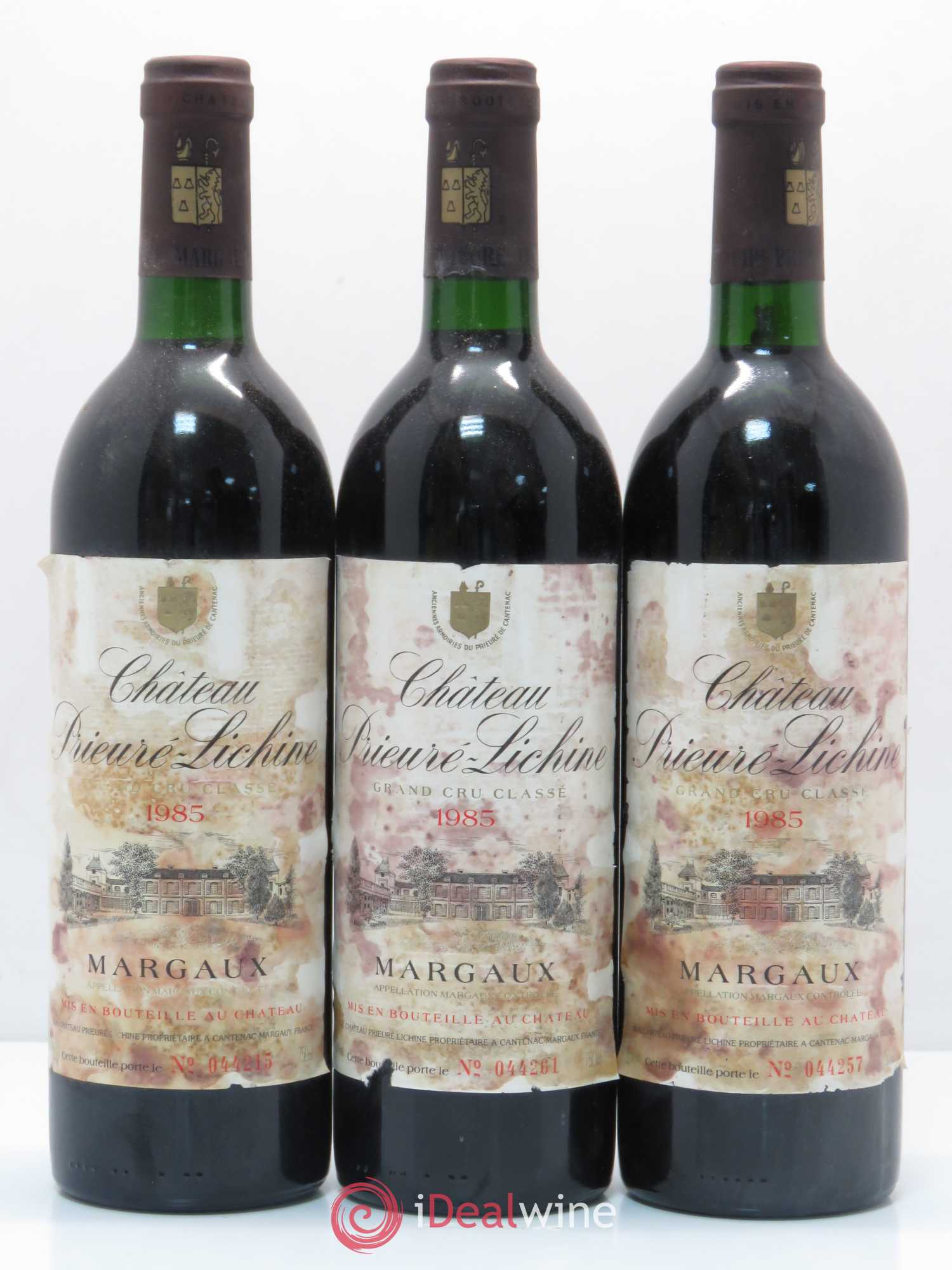 Château Prieuré Lichine 4ème Grand Cru Classé 1985 - Lot de 3 bouteilles - 0
