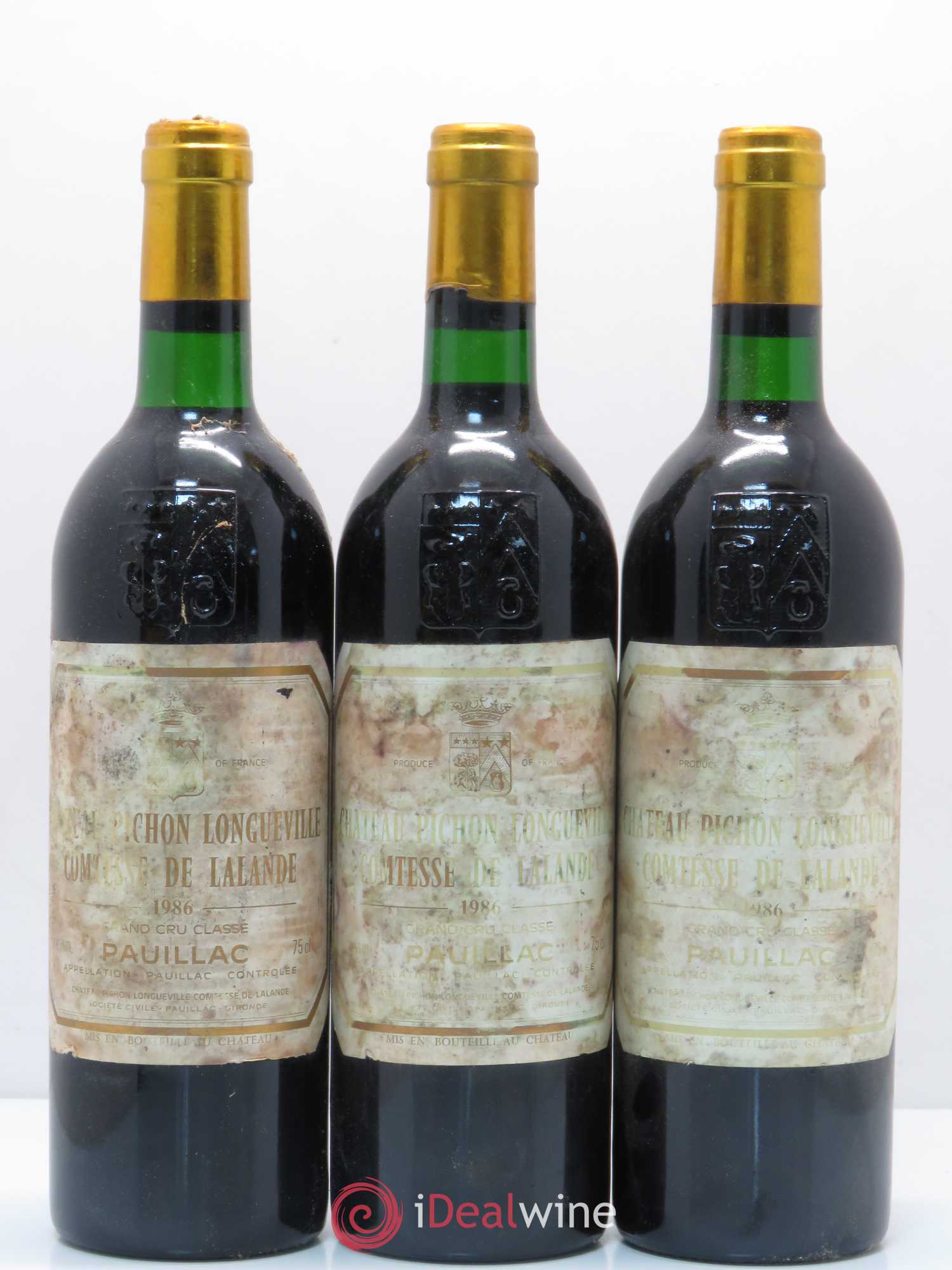 Château Pichon Longueville Comtesse de Lalande 2ème Grand Cru Classé 1986 - Lot de 6 bouteilles - 1