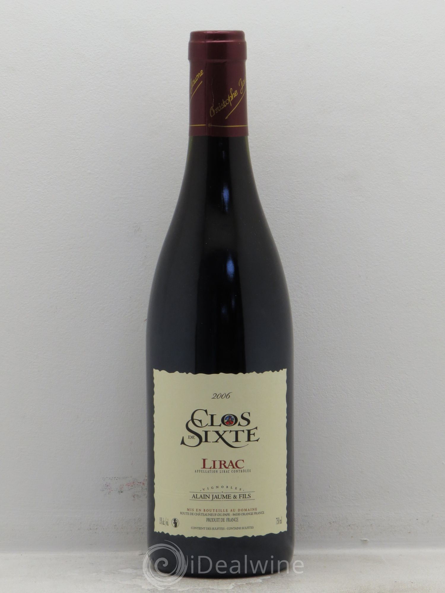 Lirac Clos de Sixte 2006 - Posten von 1 Flasche - 0