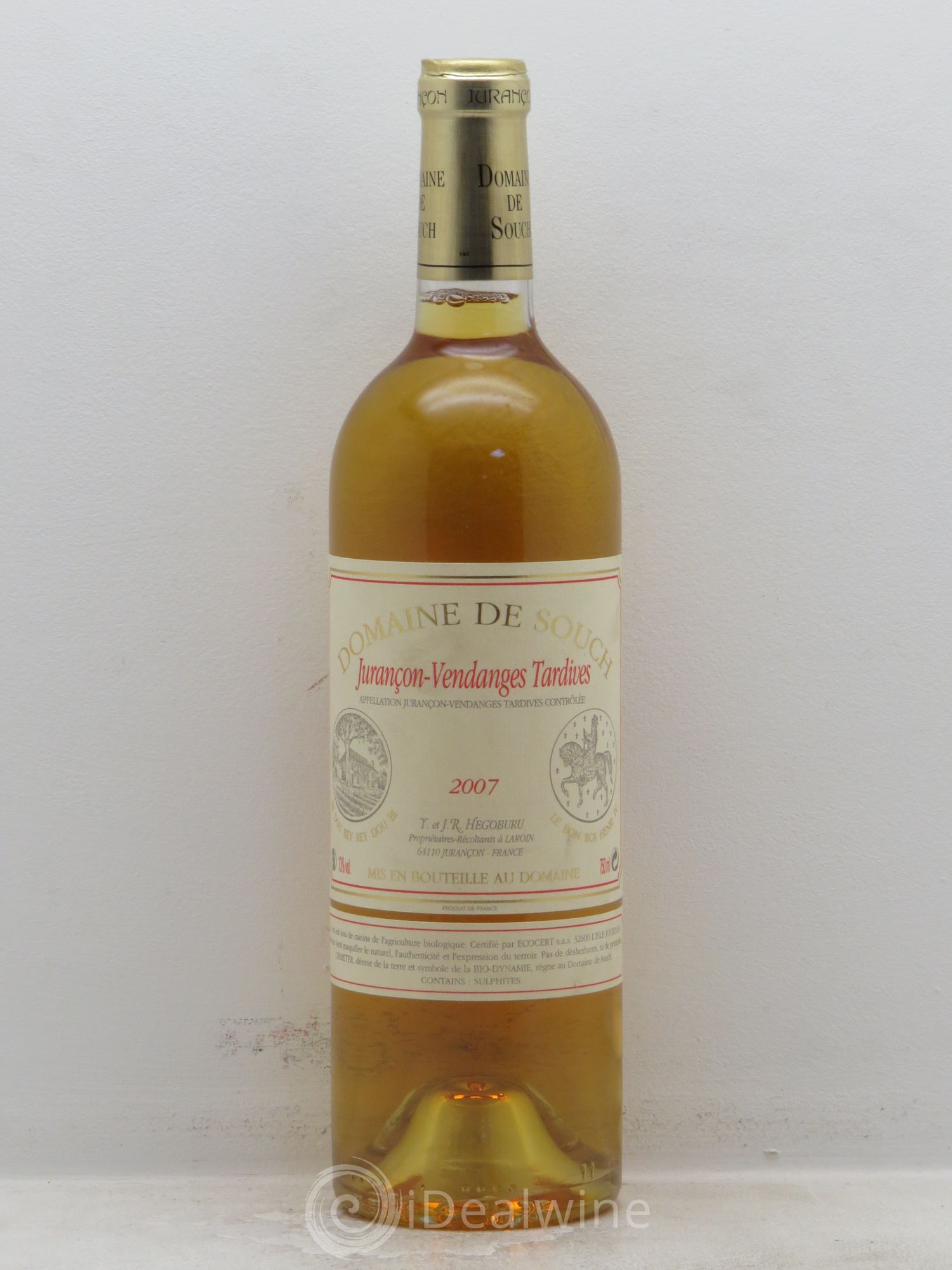 Jurançon sec Souch (Domaine de) Vendanges Tardives 2007 - Lot de 1 bouteille - 0