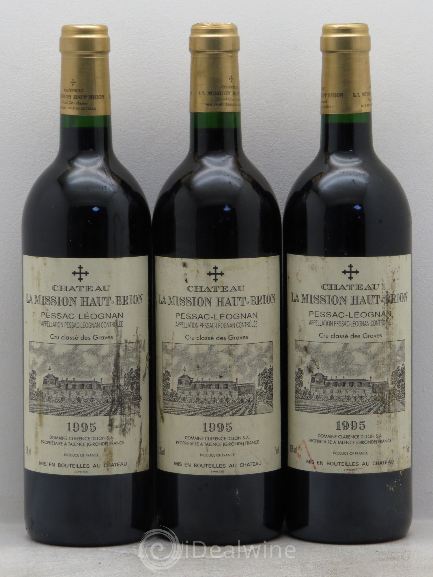 Château la Mission Haut-Brion Cru Classé de Graves 1995 - Lot de 3 bouteilles - 0