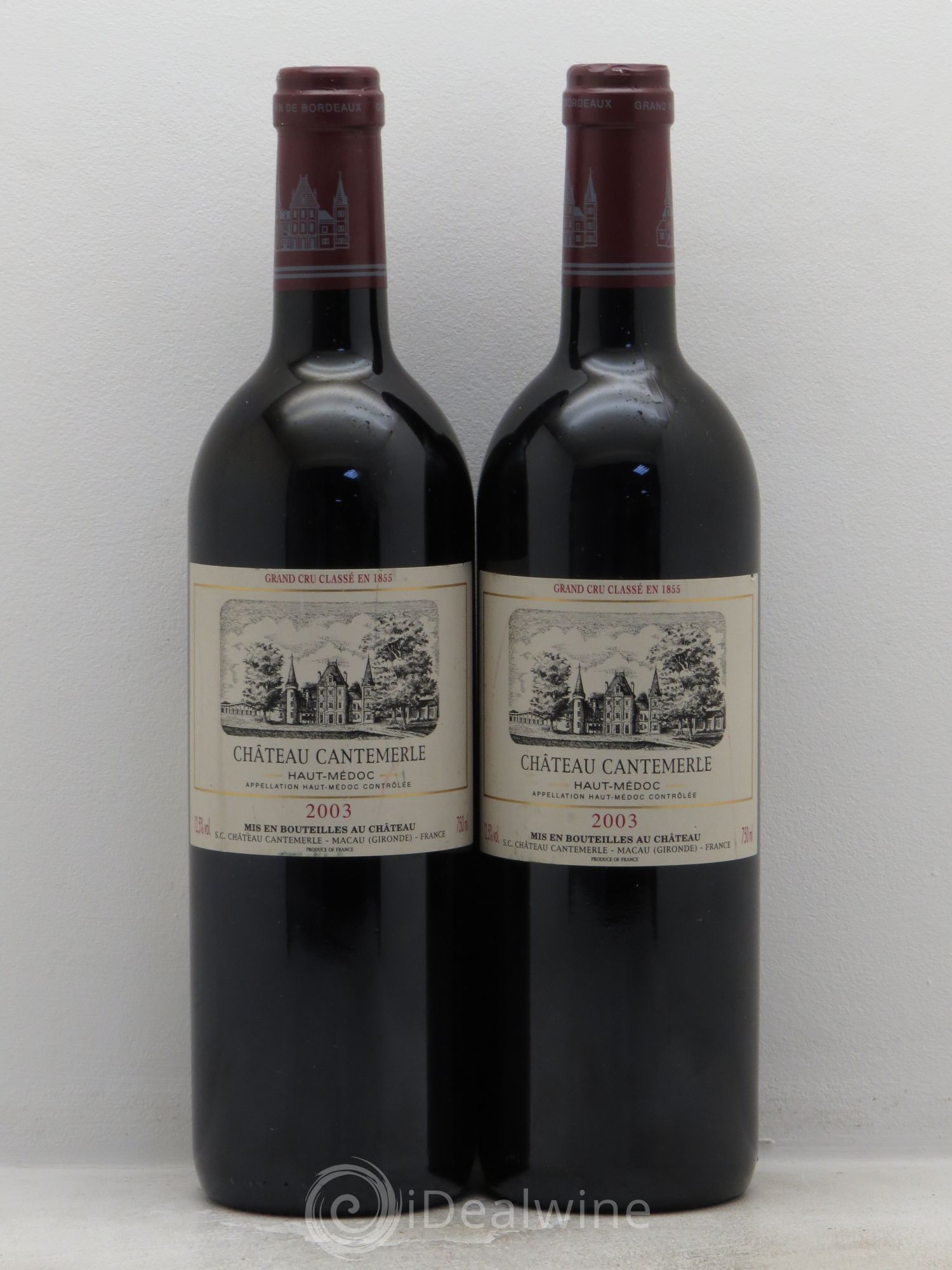 Château Cantemerle 5ème Grand Cru Classé 2003 - Lot de 2 bouteilles - 0