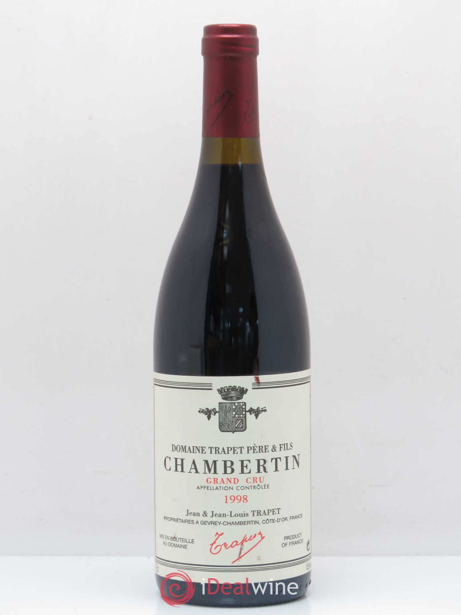 Chambertin Grand Cru Domaine Trapet 1998 - Lot de 1 bouteille - 0