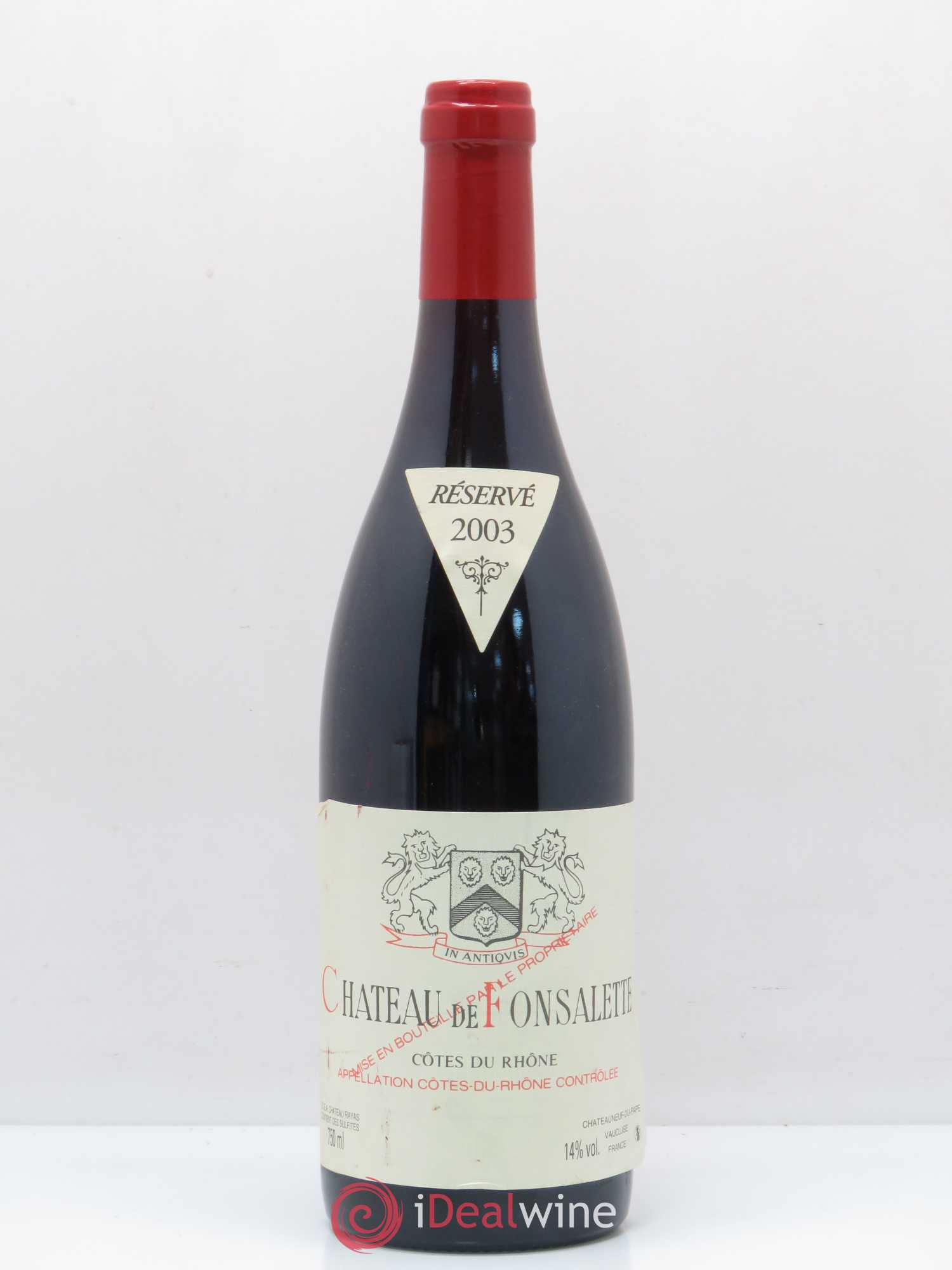 Côtes-du-Rhône Château de Fonsalette Emmanuel Reynaud 2003 - Lot de 1 bouteille - 0