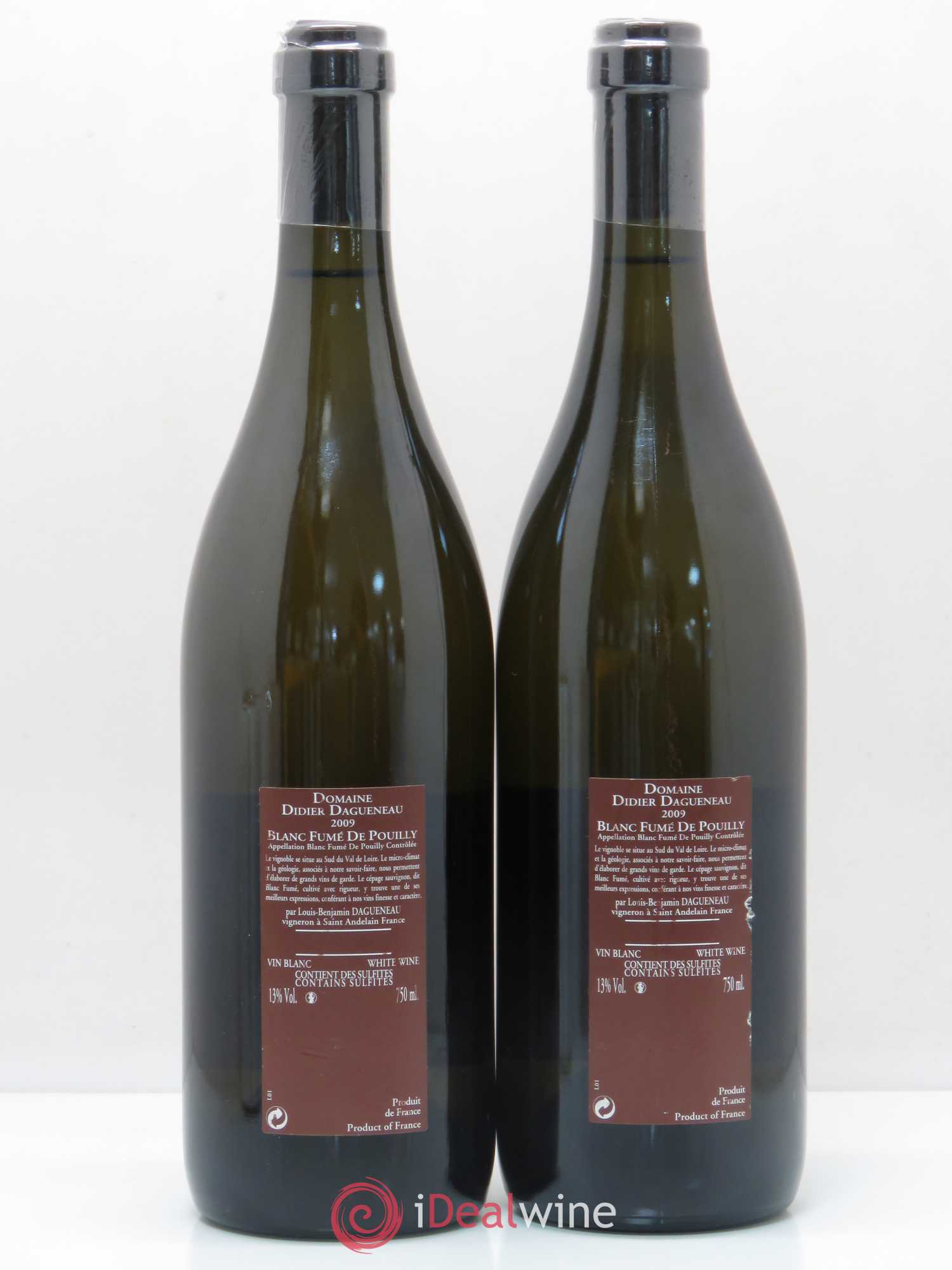 Vin de France (anciennement Pouilly-Fumé) Pur Sang Dagueneau (Domaine Didier - Louis-Benjamin) 2009 - Lot de 2 bouteilles - 1