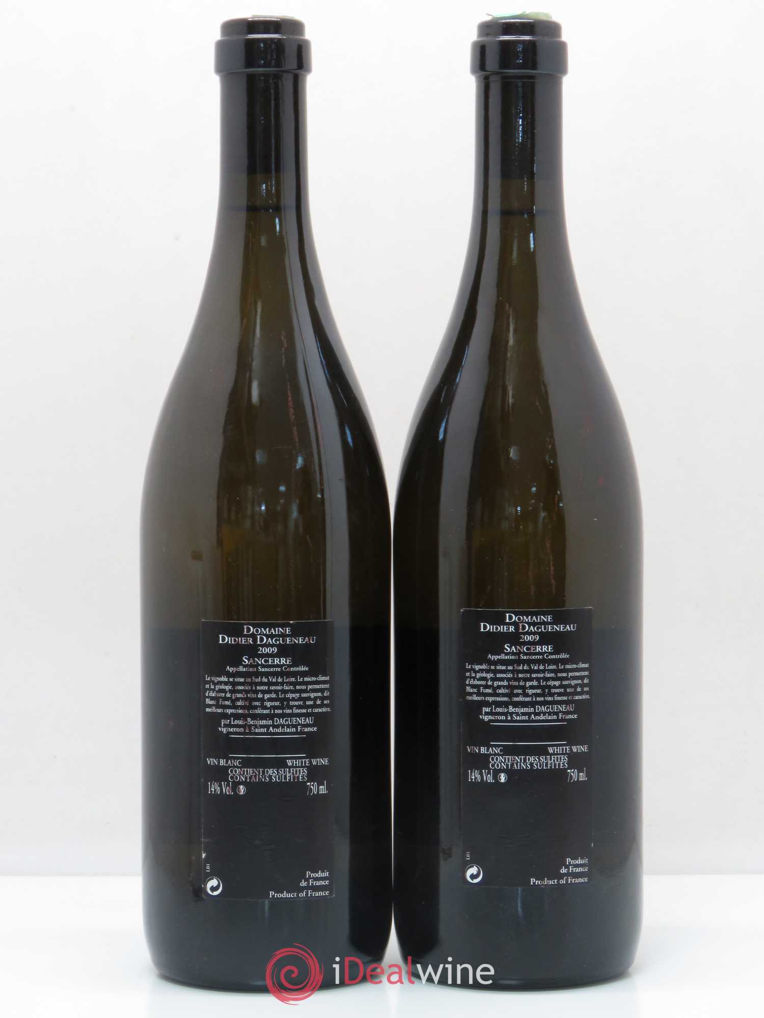Sancerre Le Mont Damné Chavignol Dagueneau (Domaine Didier - Louis-Benjamin) 2009 - Lot de 2 bouteilles - 1