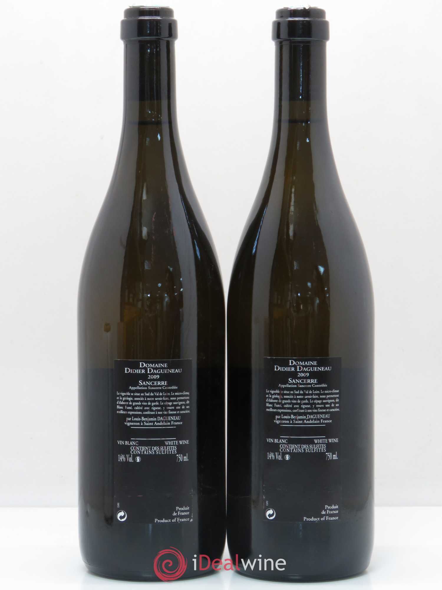Sancerre Le Mont Damné Chavignol Dagueneau (Domaine Didier - Louis-Benjamin) 2009 - Lot de 2 bouteilles - 1
