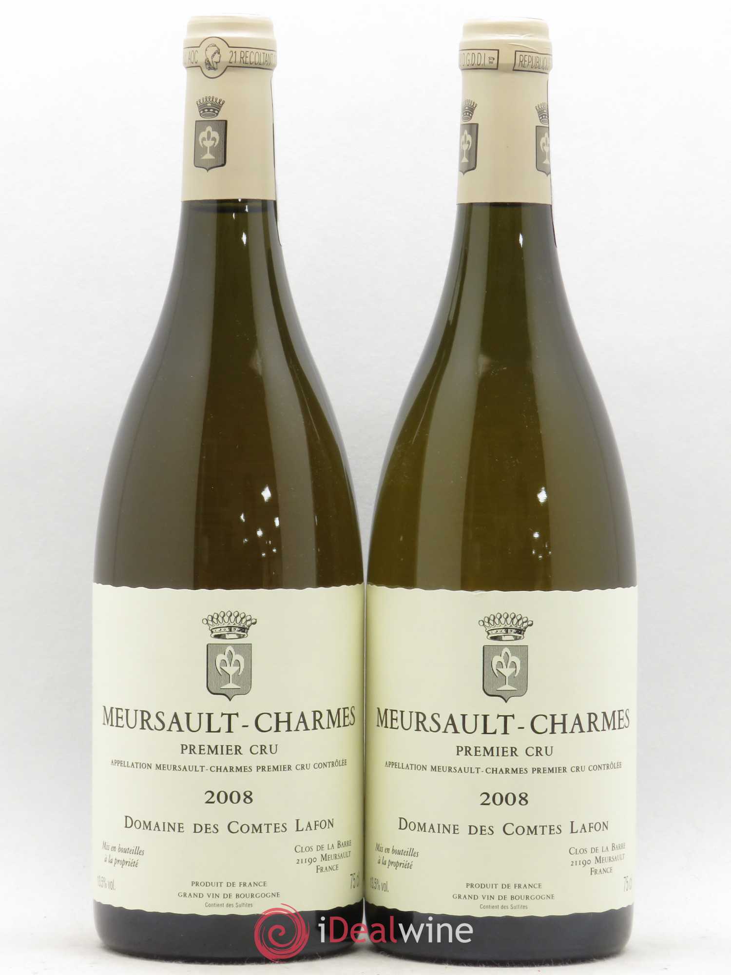Meursault 1er Cru Charmes Comtes Lafon (Domaine des) 2008 - Lot de 2 bouteilles - 0