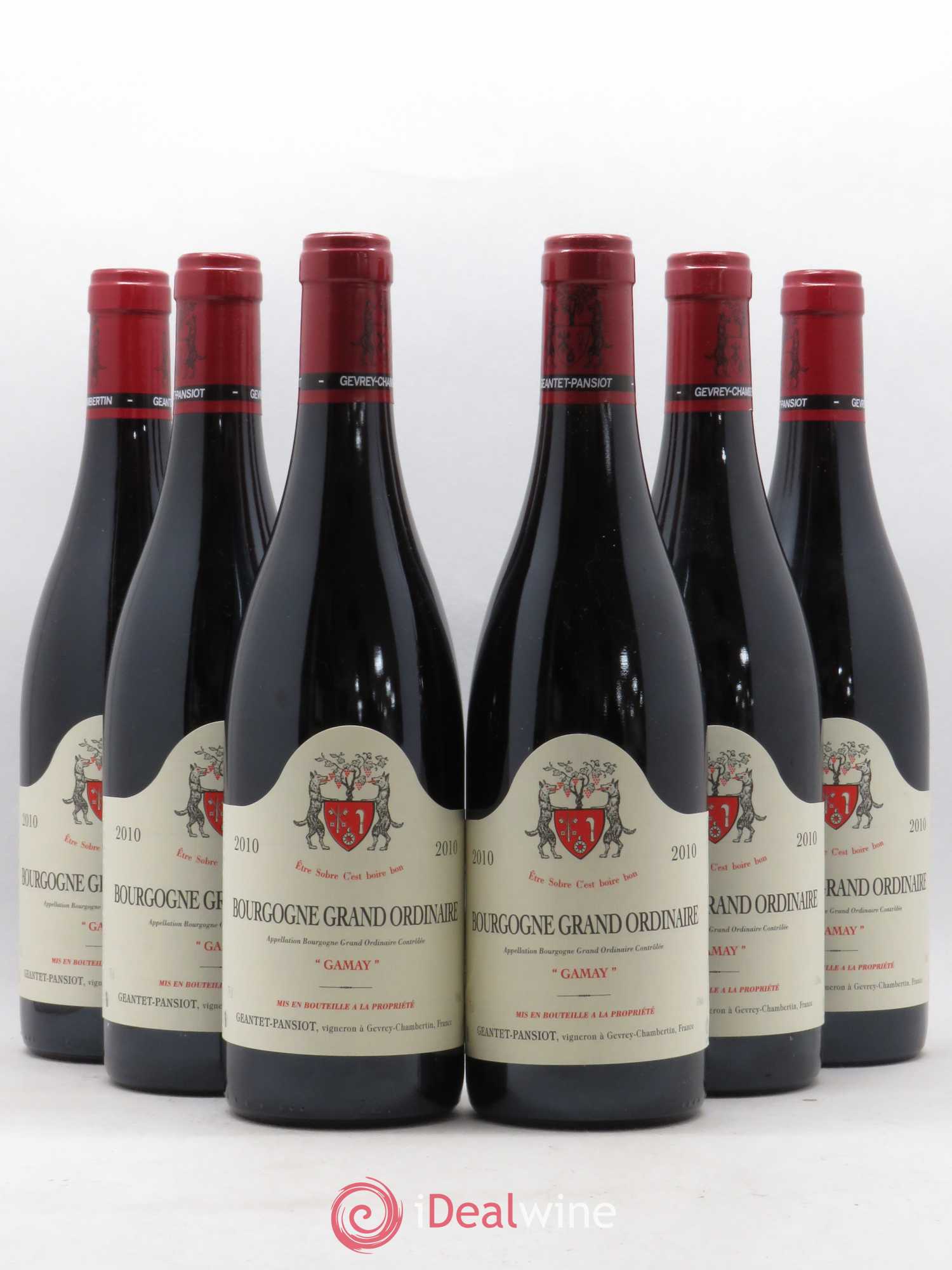 Bourgogne Grand Ordinaire Gamay Geantet Pansiot (sans prix de réserve) 2010 - Posten von 6 Flaschen - 0
