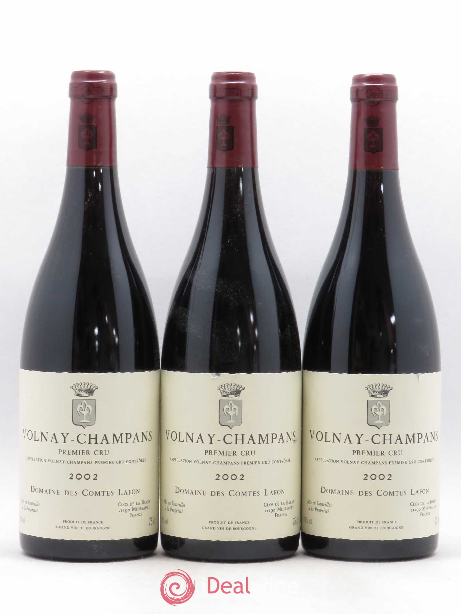 Volnay 1er Cru Champans Comtes Lafon (Domaine des) 2002 - Lot de 3 bouteilles - 0