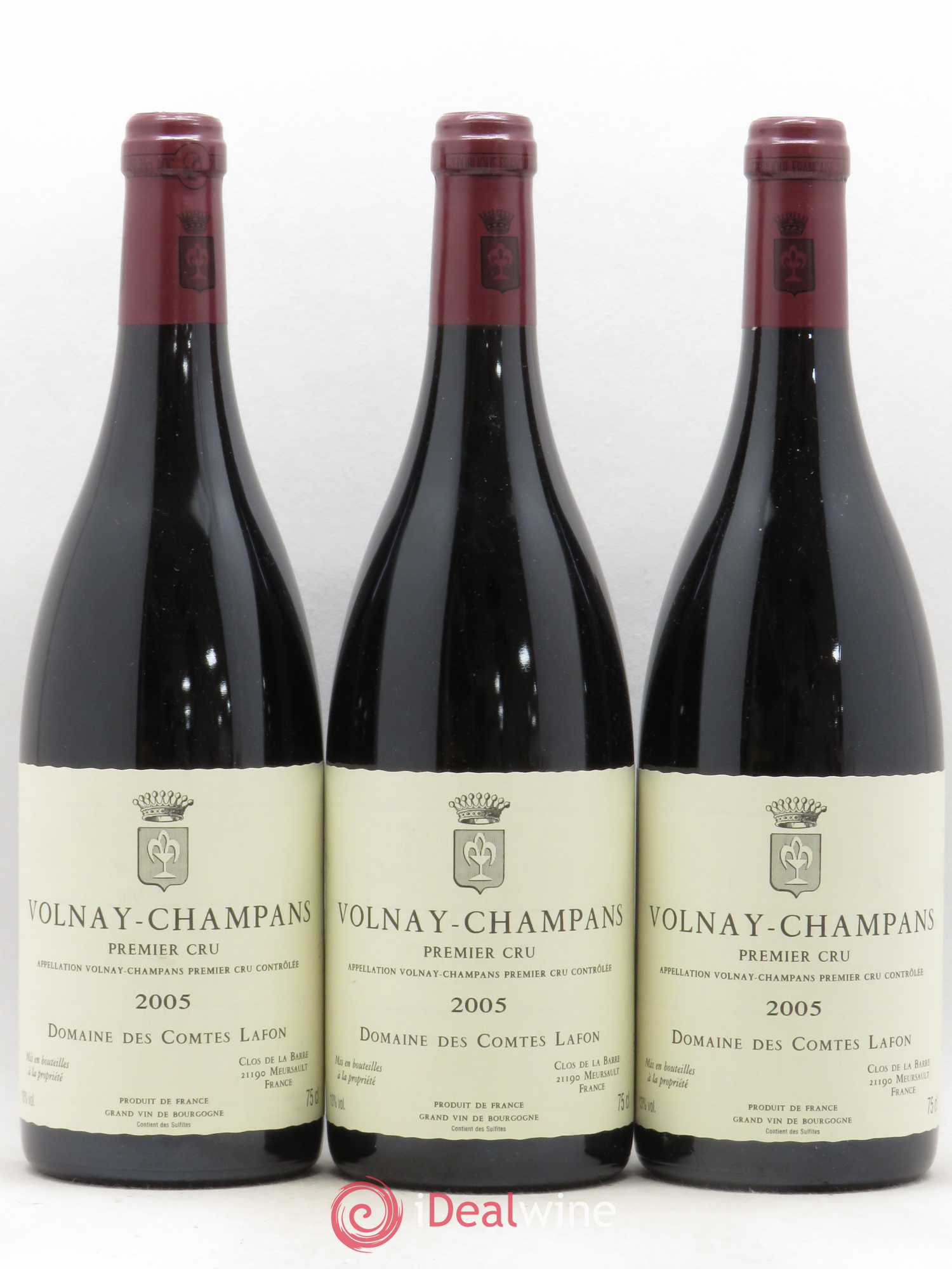 Volnay 1er Cru Champans Comtes Lafon (Domaine des) 2005 - Lot de 3 bouteilles - 0
