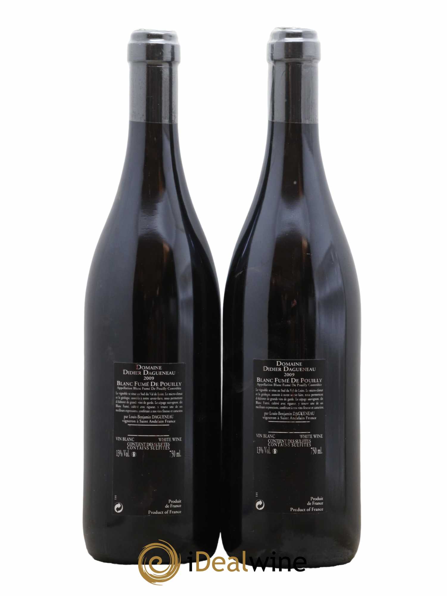 Vin de France (anciennement Pouilly-Fumé) Silex Dagueneau (Domaine Didier - Louis-Benjamin) 2009 - Lot de 2 bouteilles - 1
