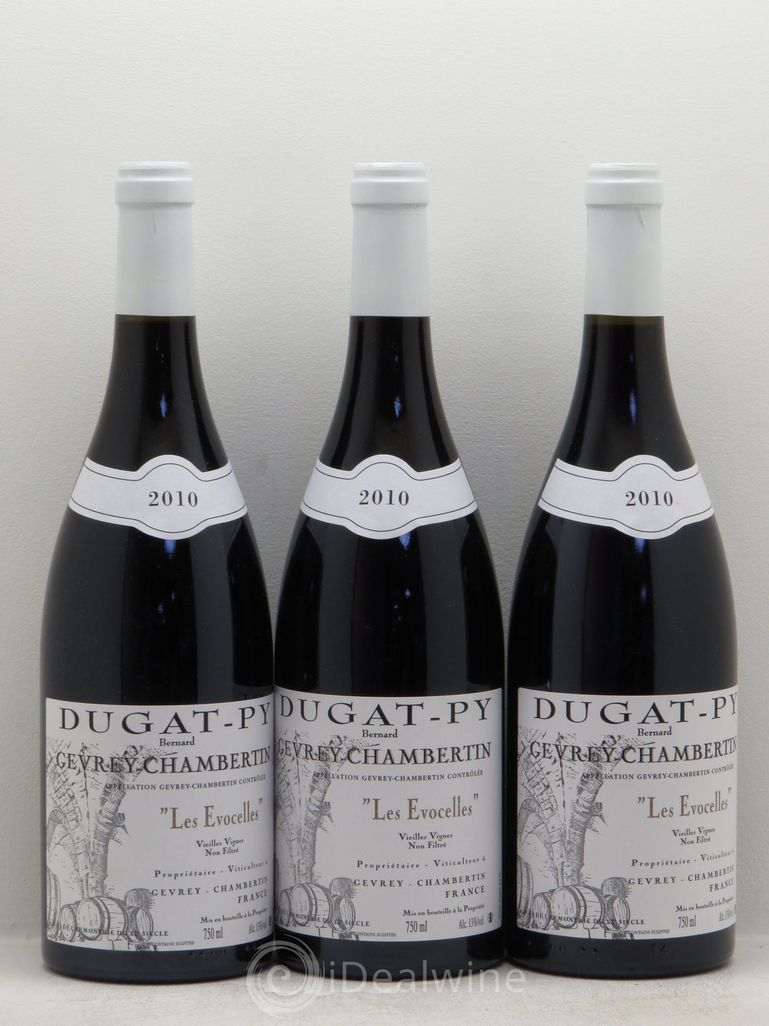 Gevrey-Chambertin Les Evocelles Vieilles Vignes Dugat-Py 2010 - Lot de 3 bouteilles - 0