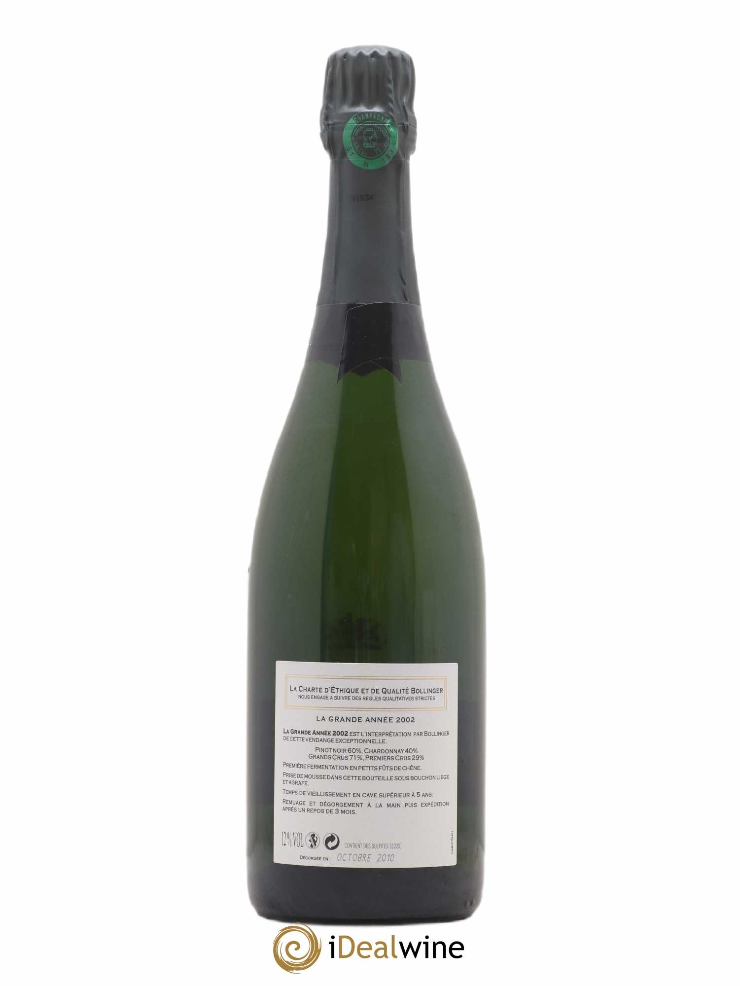 La Grande Année Brut Bollinger 2002 - Lot de 1 bouteille - 1