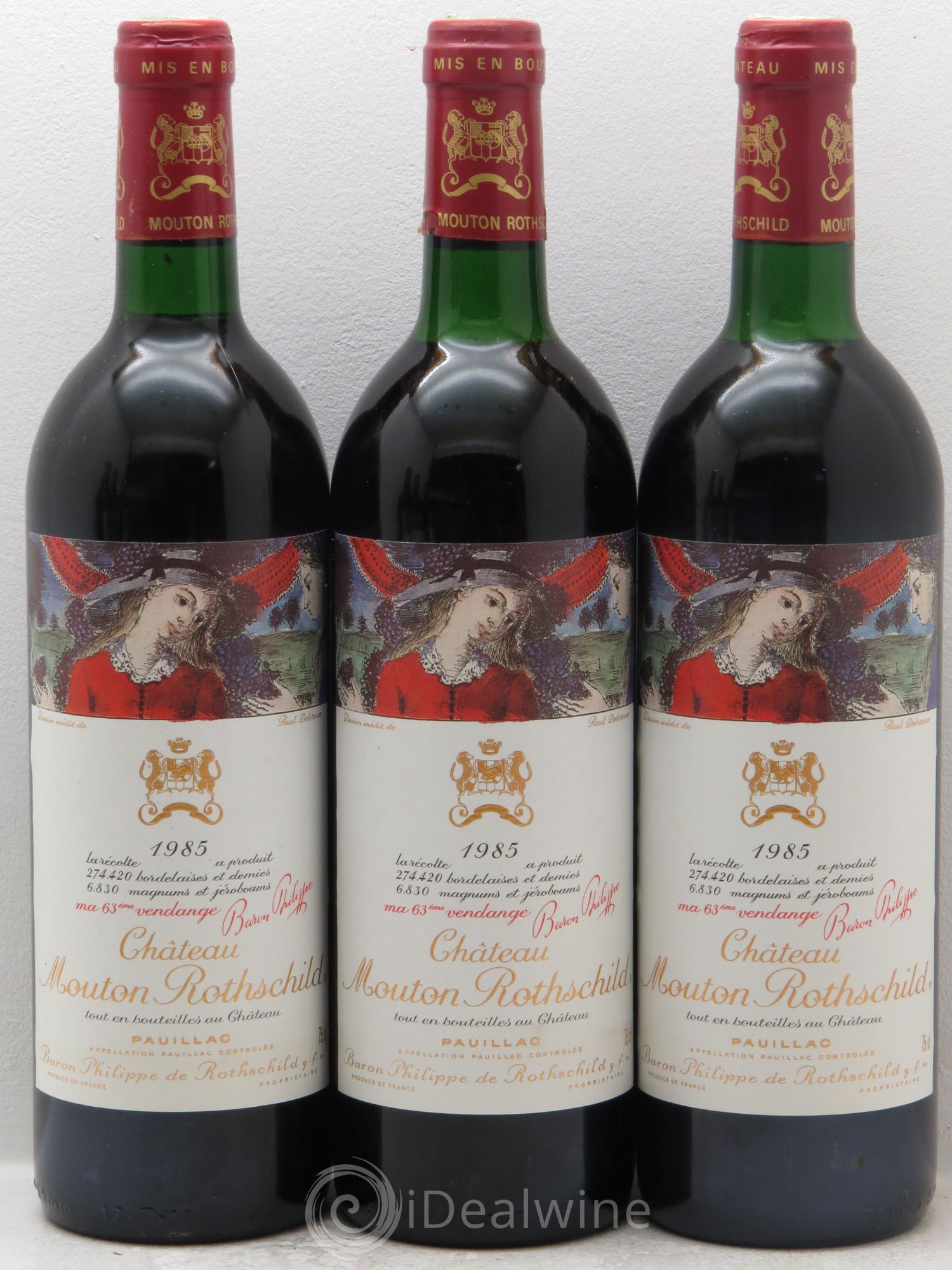 Château Mouton Rothschild 1er Grand Cru Classé 1985 - Lot de 6 bouteilles - 1