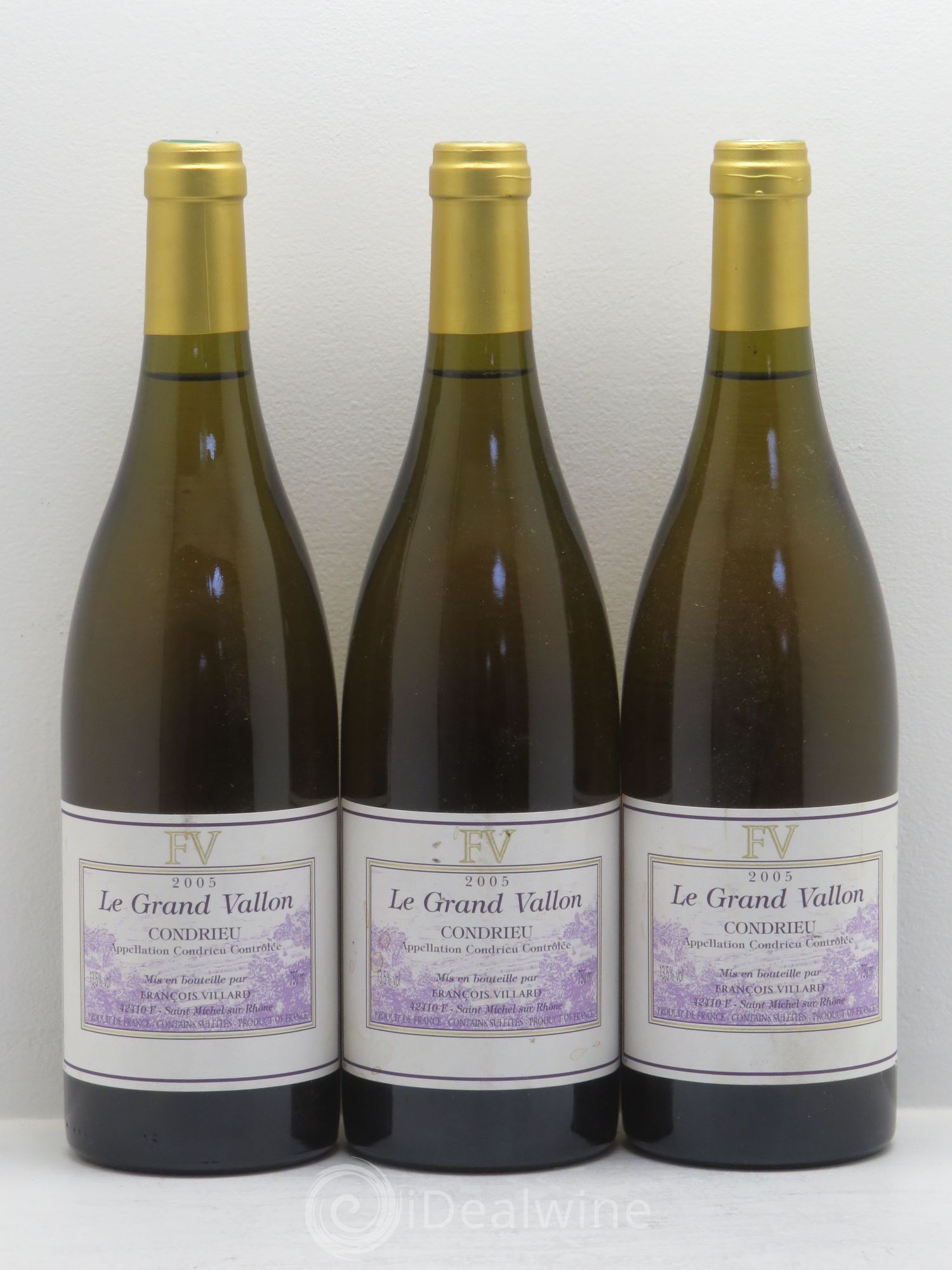 Condrieu Le Grand Vallon François Villard 2005 - Lot de 3 bouteilles - 0