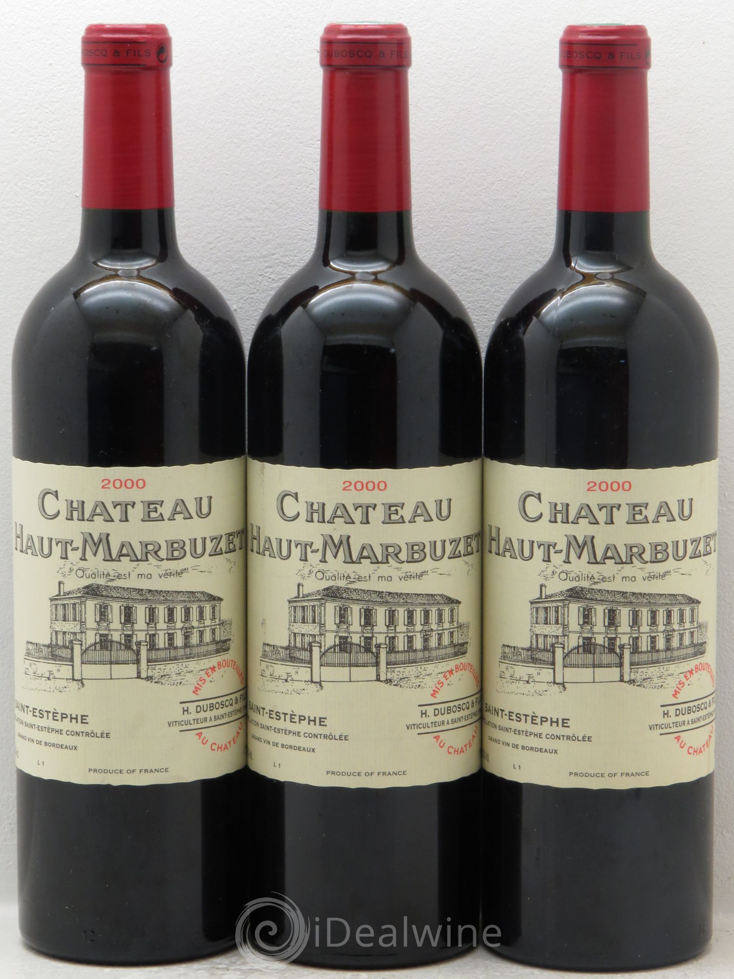 Château Haut Marbuzet 2000 - Lot de 3 bouteilles - 0
