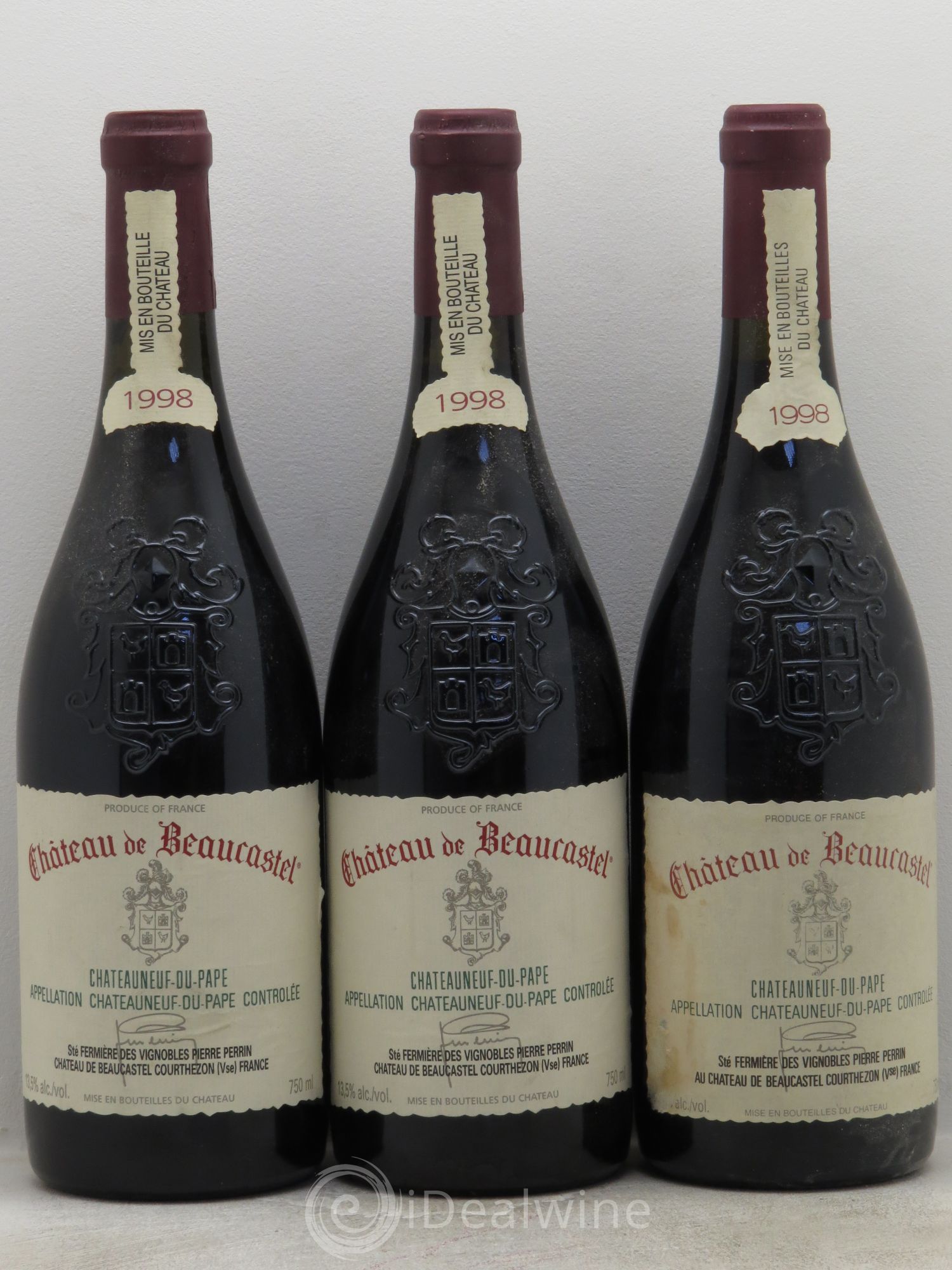 Châteauneuf-du-Pape Château de Beaucastel Famille Perrin 1998 - Lot de 3 bouteilles - 0